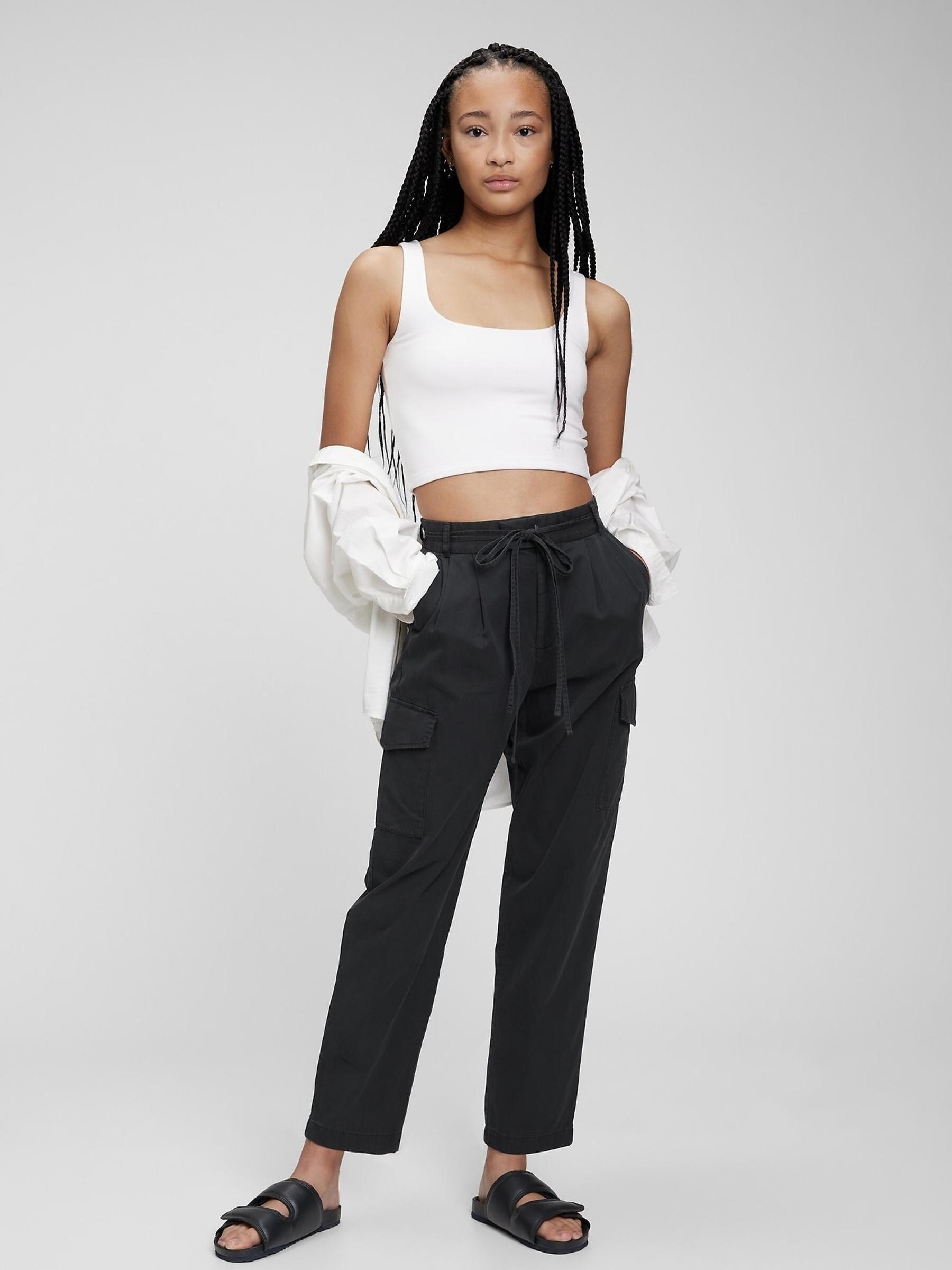 High Rise Pleated Cargo Trousers - Image 1 of 1