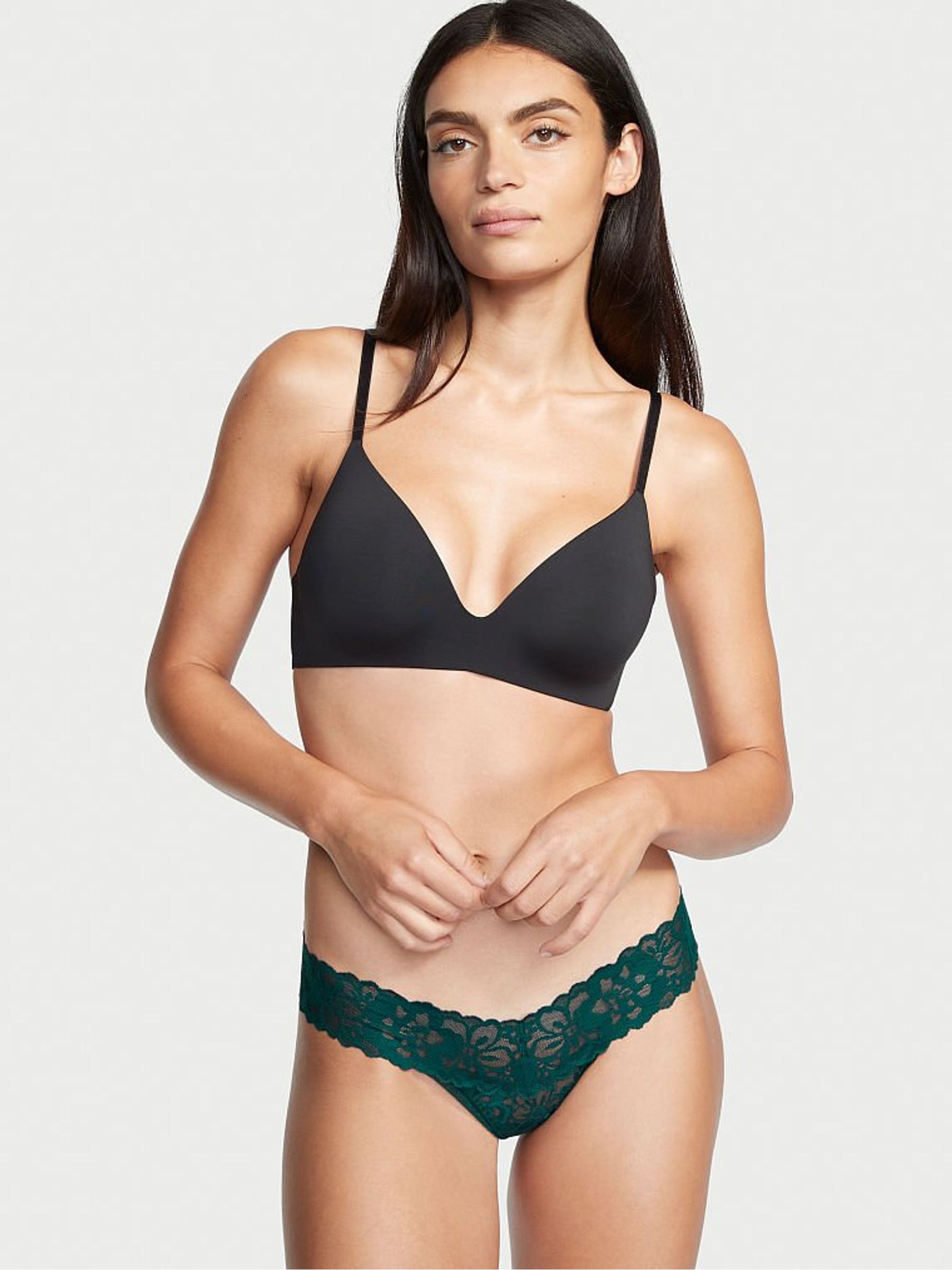 Black Ivy Thong Lace Knickers - Image 1 of 3