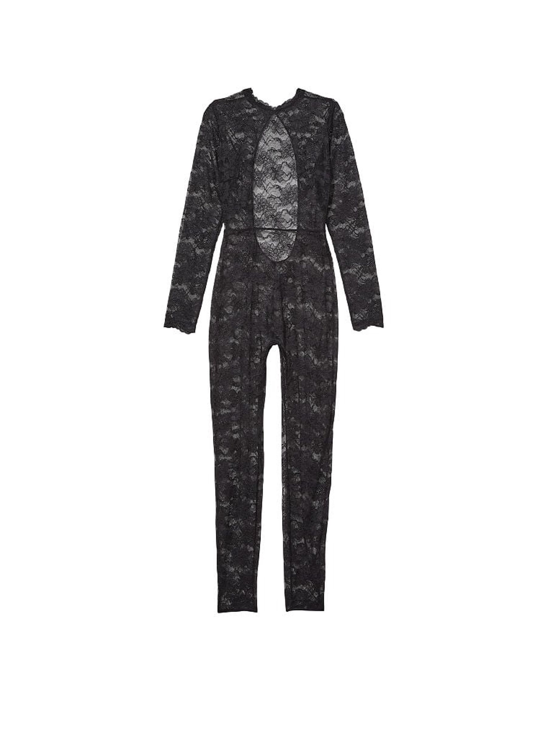 Black Sheer Lace Catsuit - Image 3 of 3