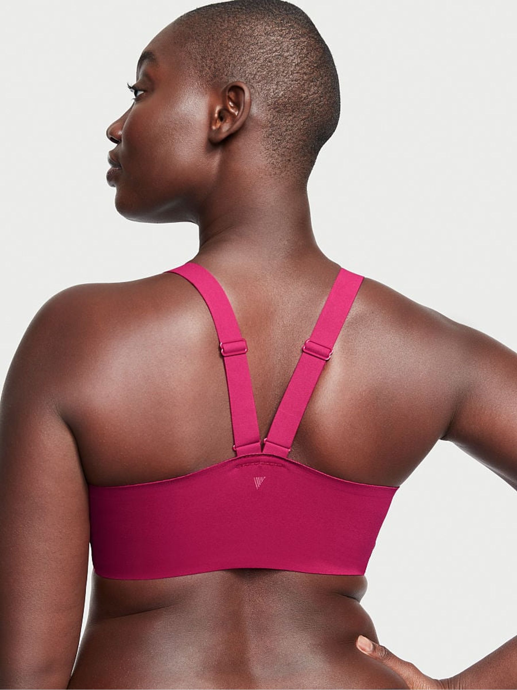 Claret Red Red Wrapped Front Smooth Non Wired Minimum Impact Sports Bra - Image 2 of 3