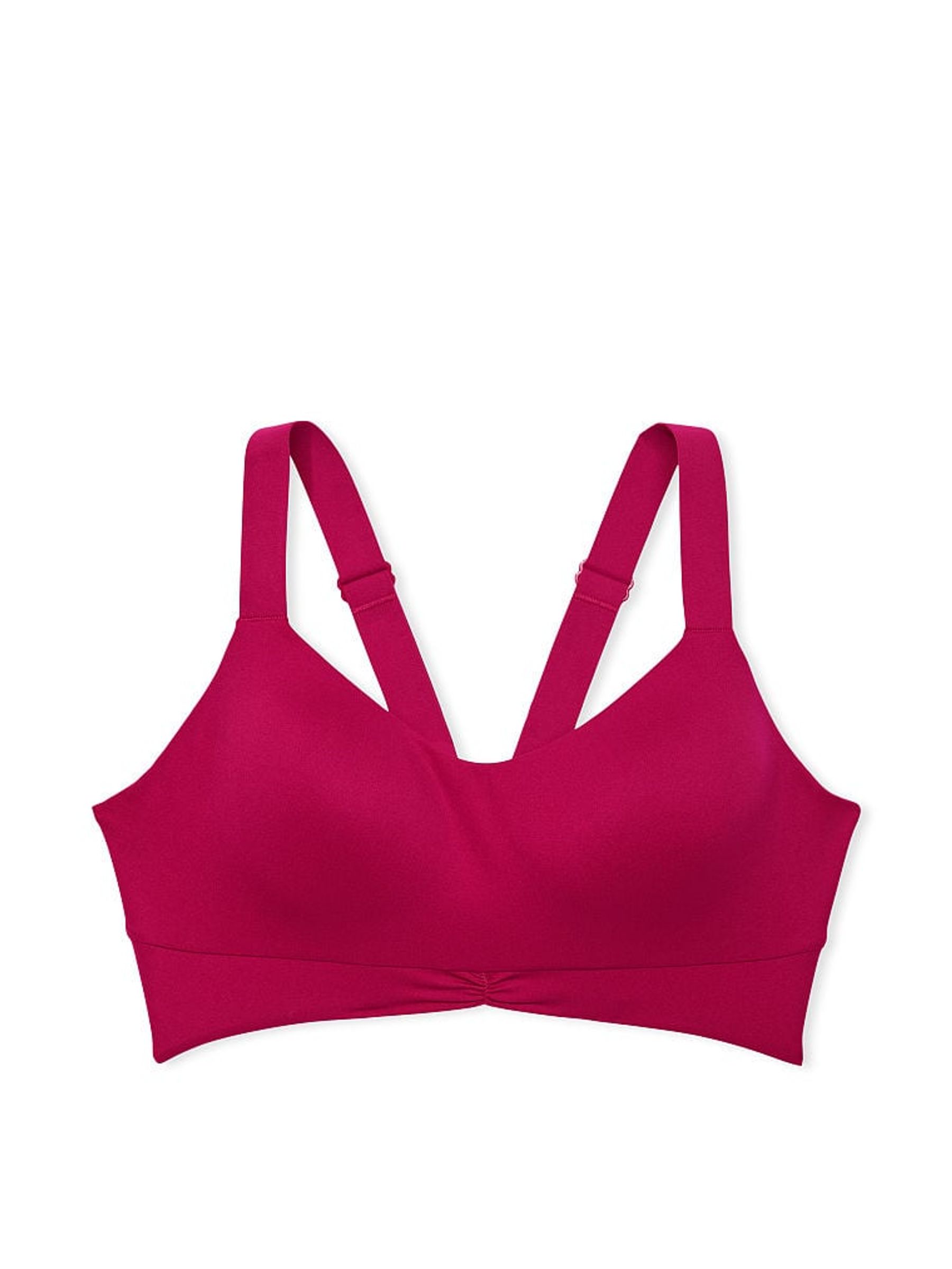 Claret Red Red Wrapped Front Smooth Non Wired Minimum Impact Sports Bra - Image 3 of 3