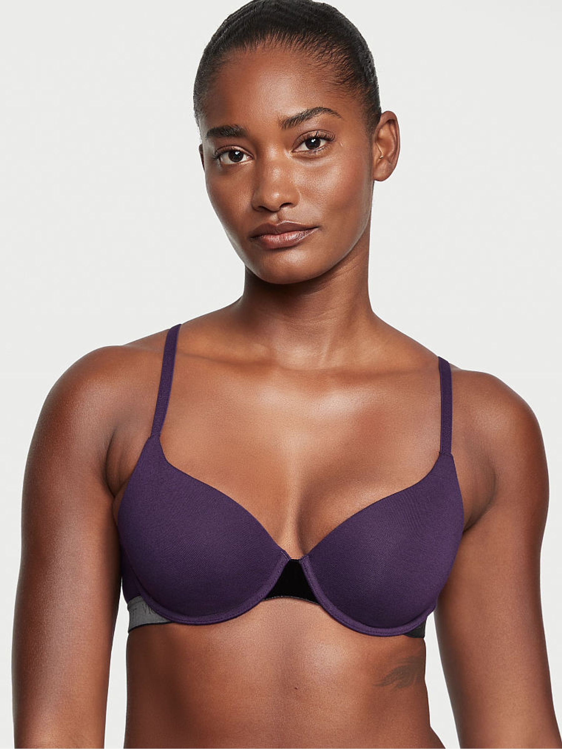 Gothic Purple Smooth Logo Strap Lightly Lined T-Shirt Bra - Image 1 of 3