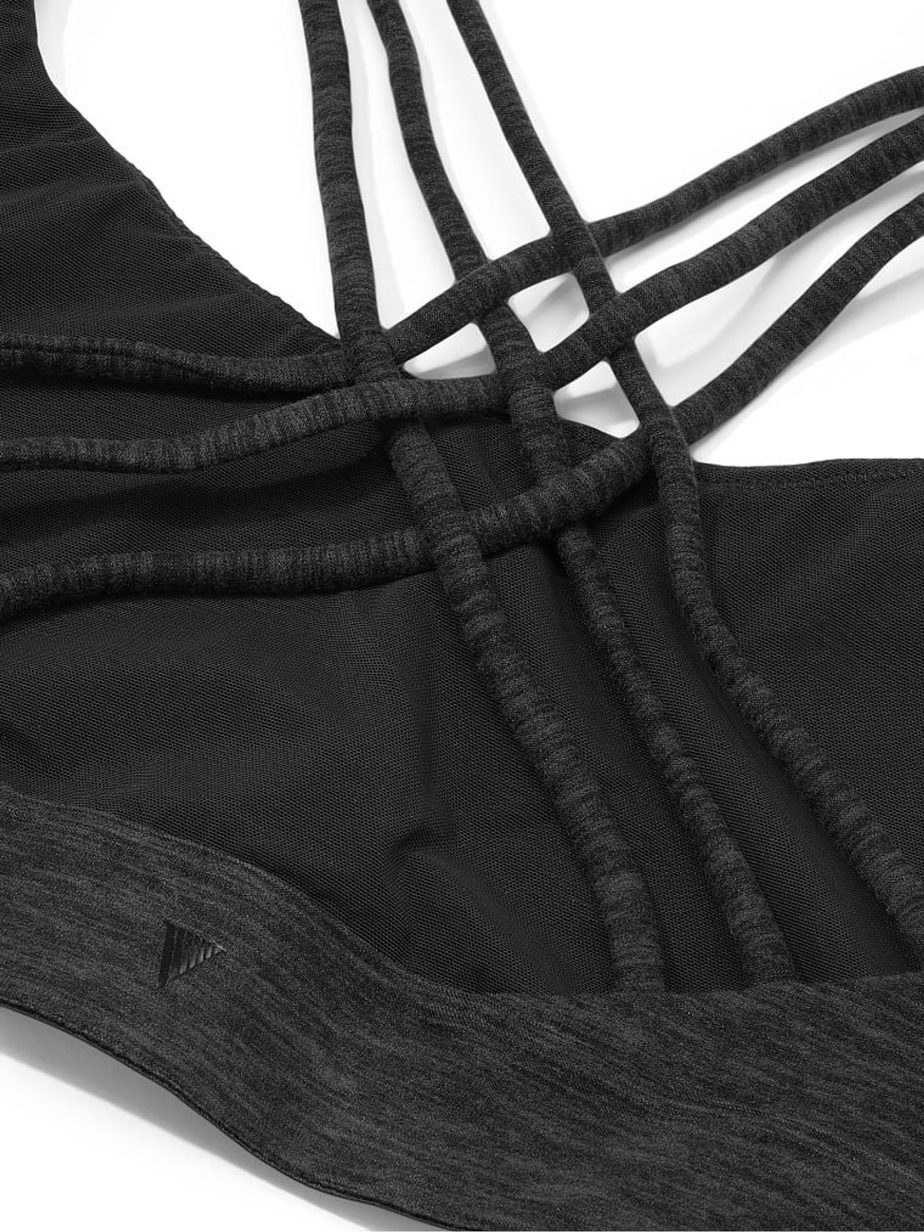 Grey Onyx Heather Smooth Strappy Back Non Wired Minimum Impact Sports Bra - Image 4 of 4