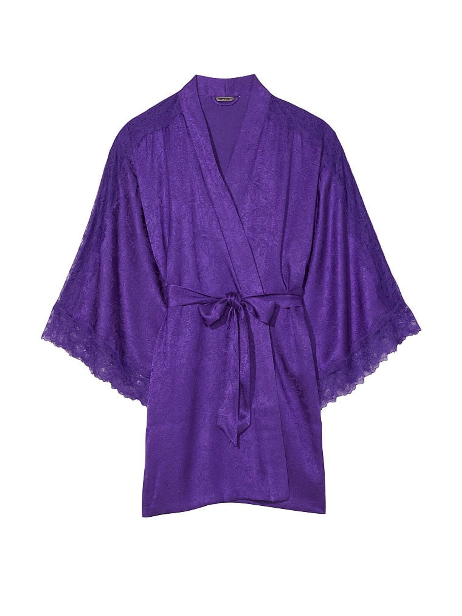 Brilliant Purple Lace Inset Robe - Image 3 of 3