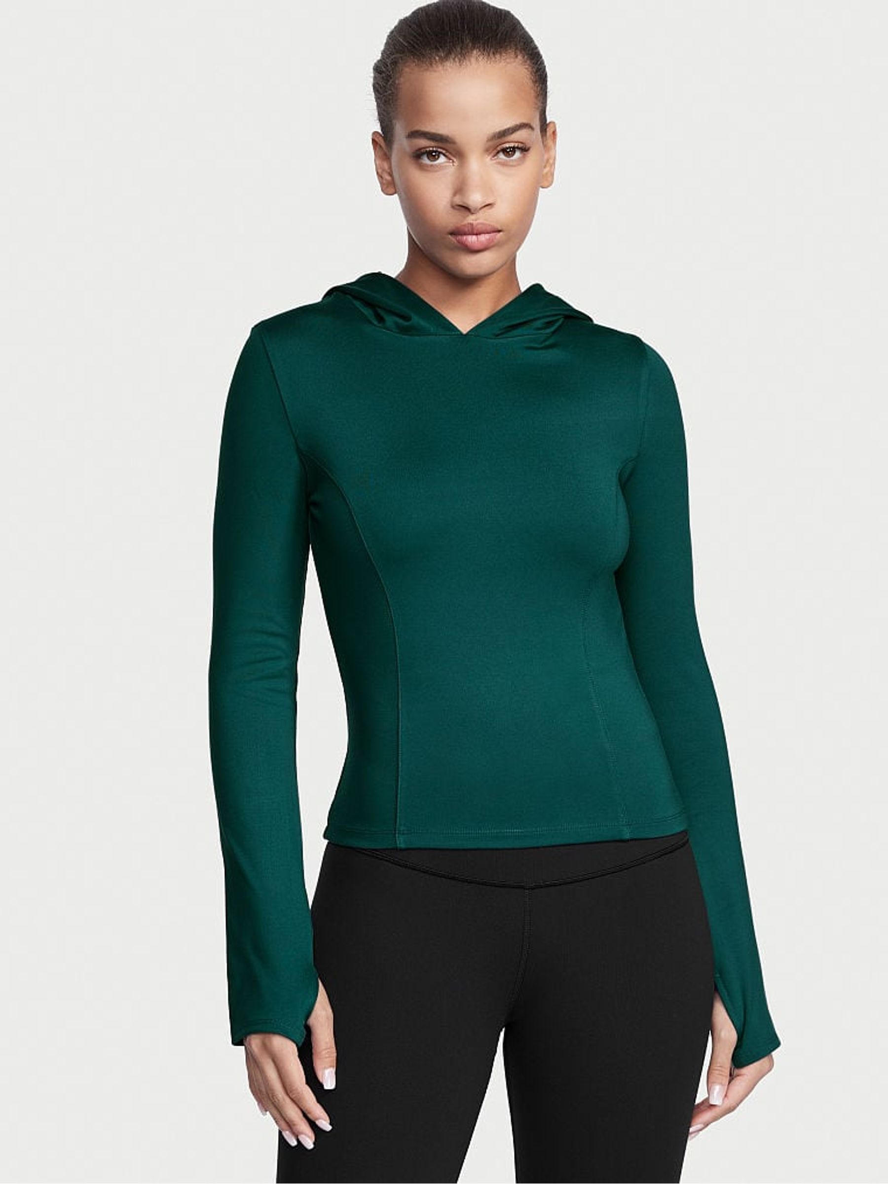 Deepest Green Essential Long Sleeve Hoodie - Image 1 of 3