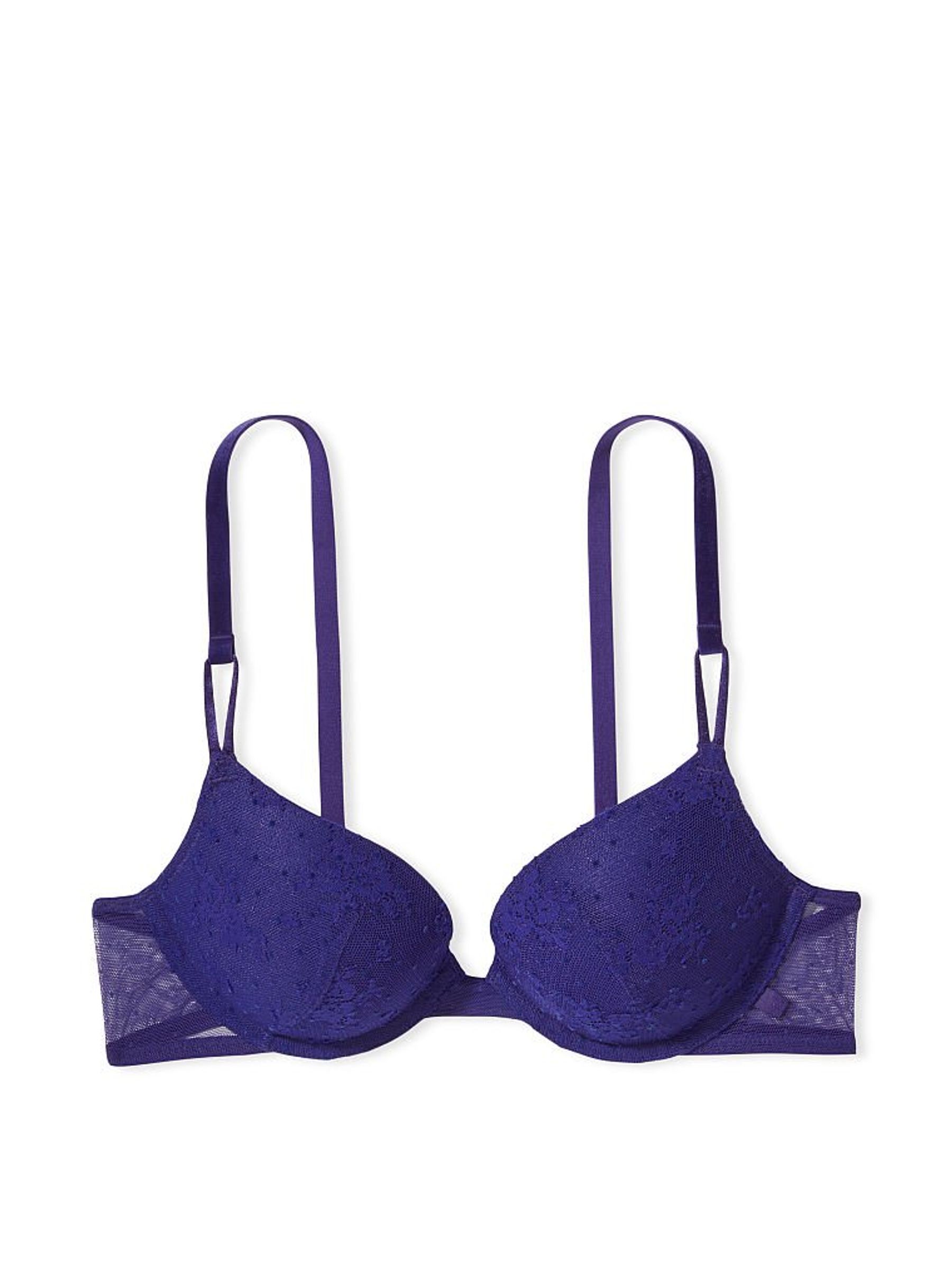 Night Ocean Blue Lace Push Up Bra - Image 3 of 3