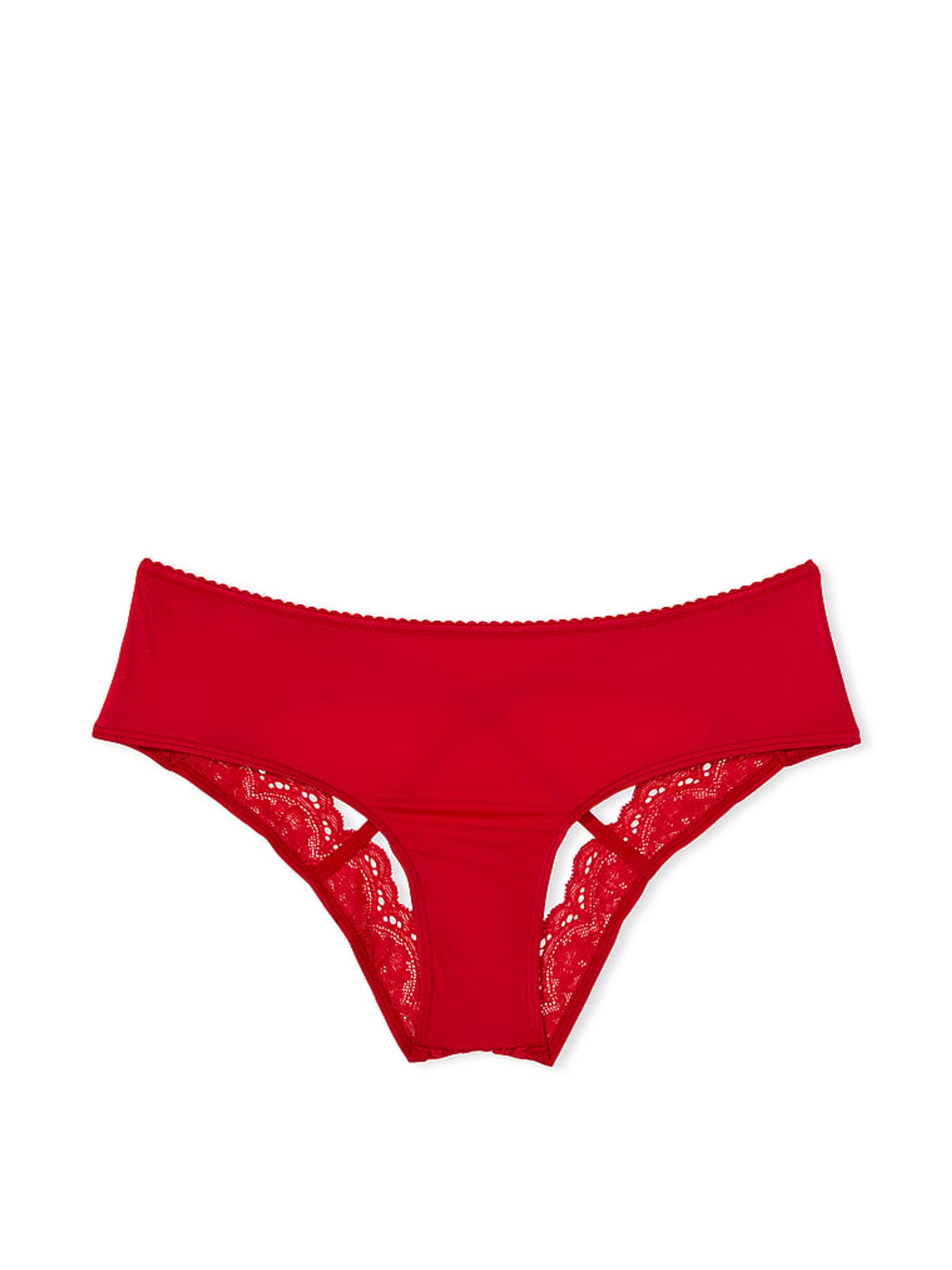 Lipstick Red Lace Trim Cheeky Knickers - Image 4 of 5