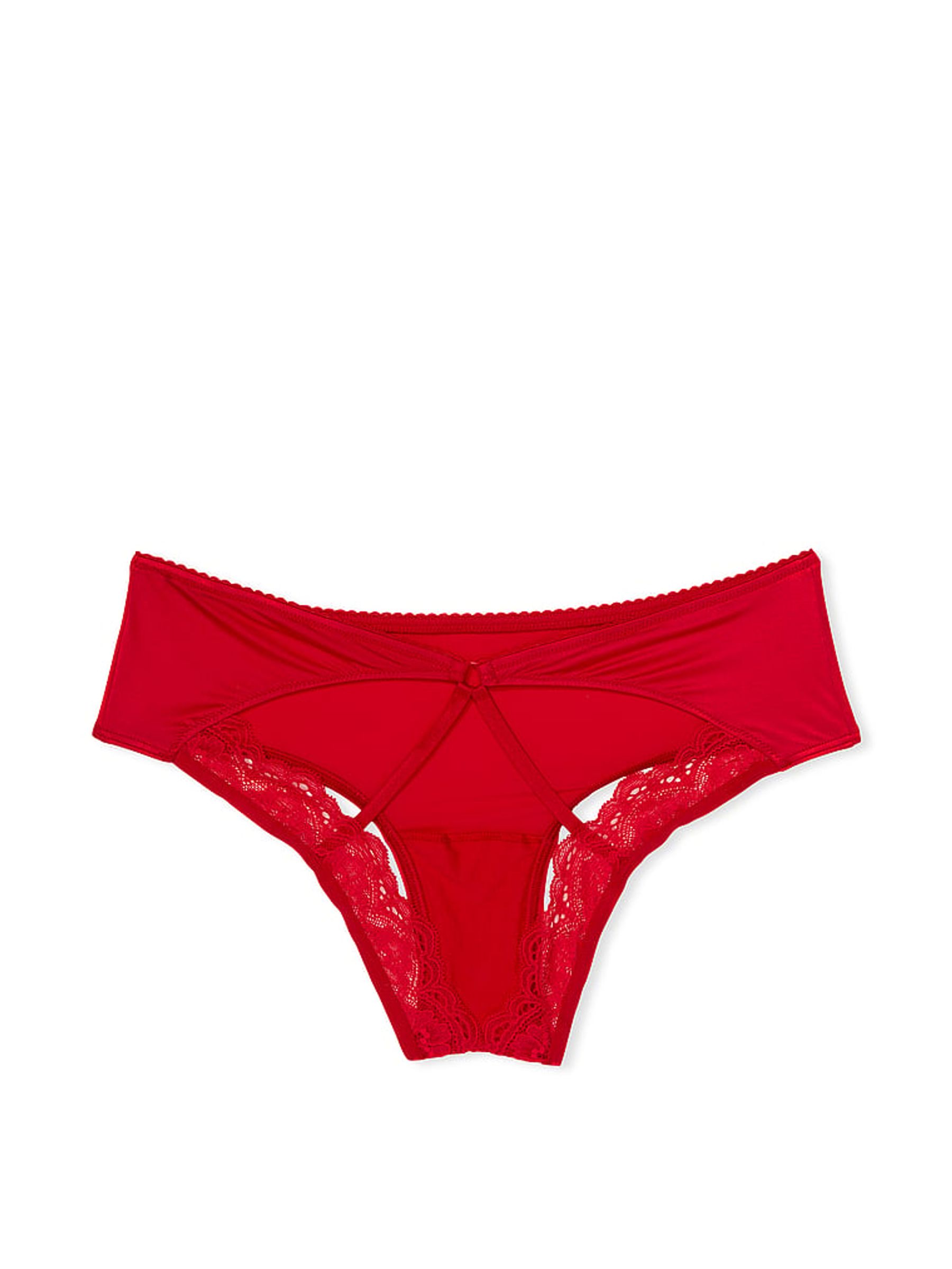 Lipstick Red Lace Trim Cheeky Knickers - Image 5 of 5