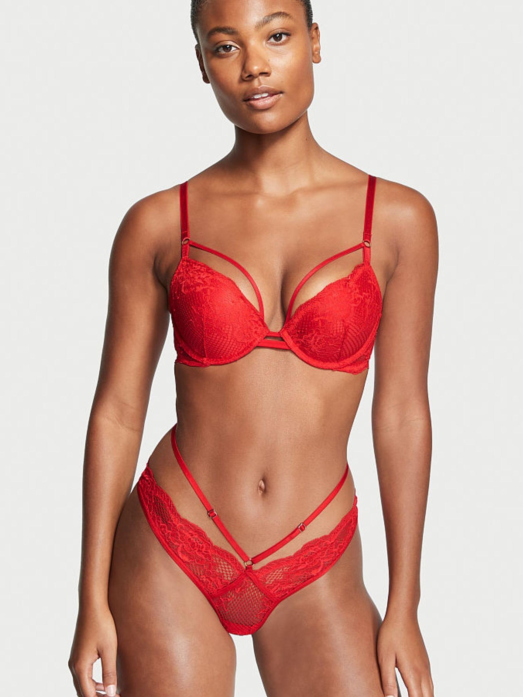 Lipstick Red Lace Thong Knickers - Image 1 of 4