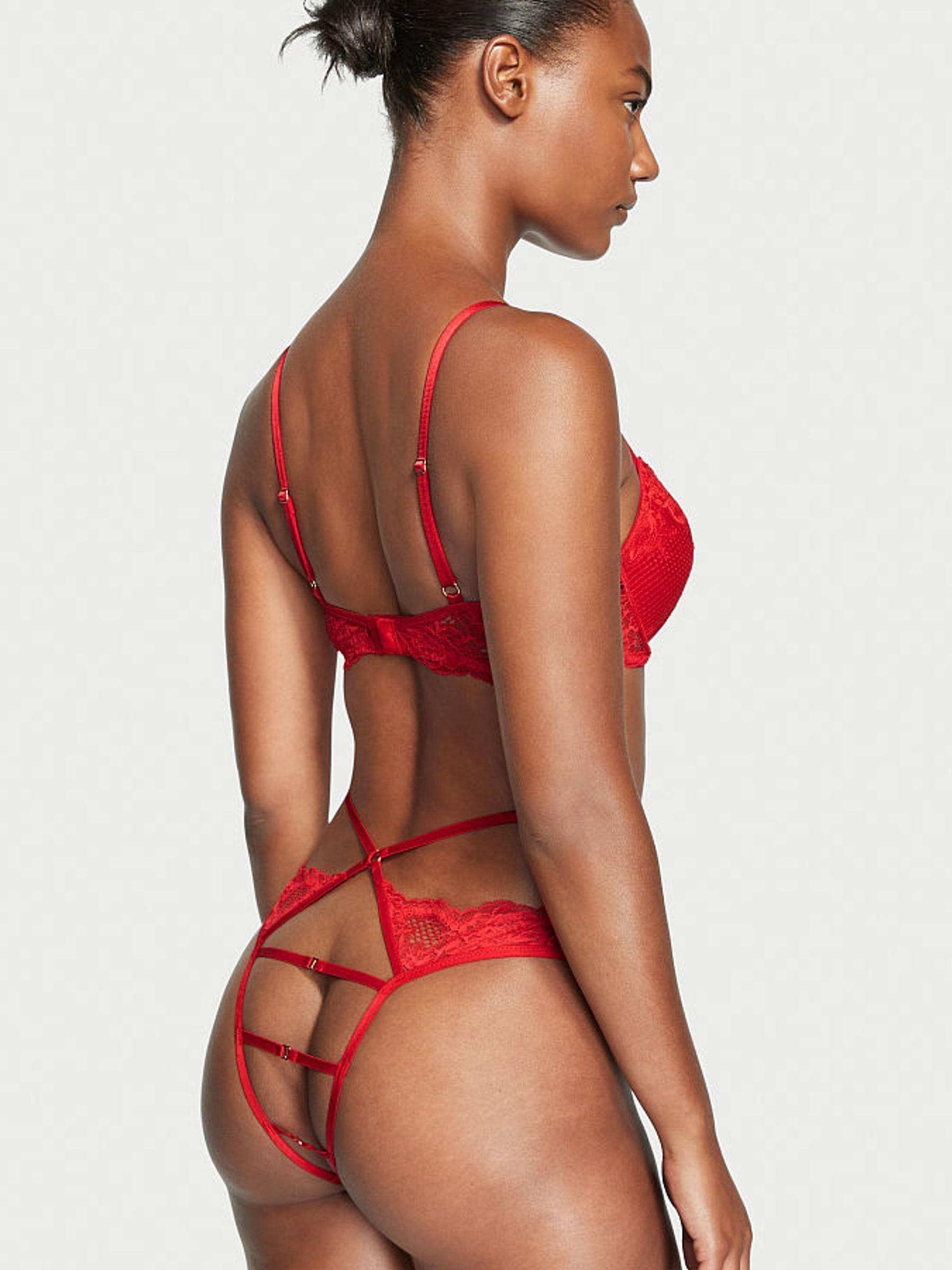 Lipstick Red Lace Thong Knickers - Image 2 of 4