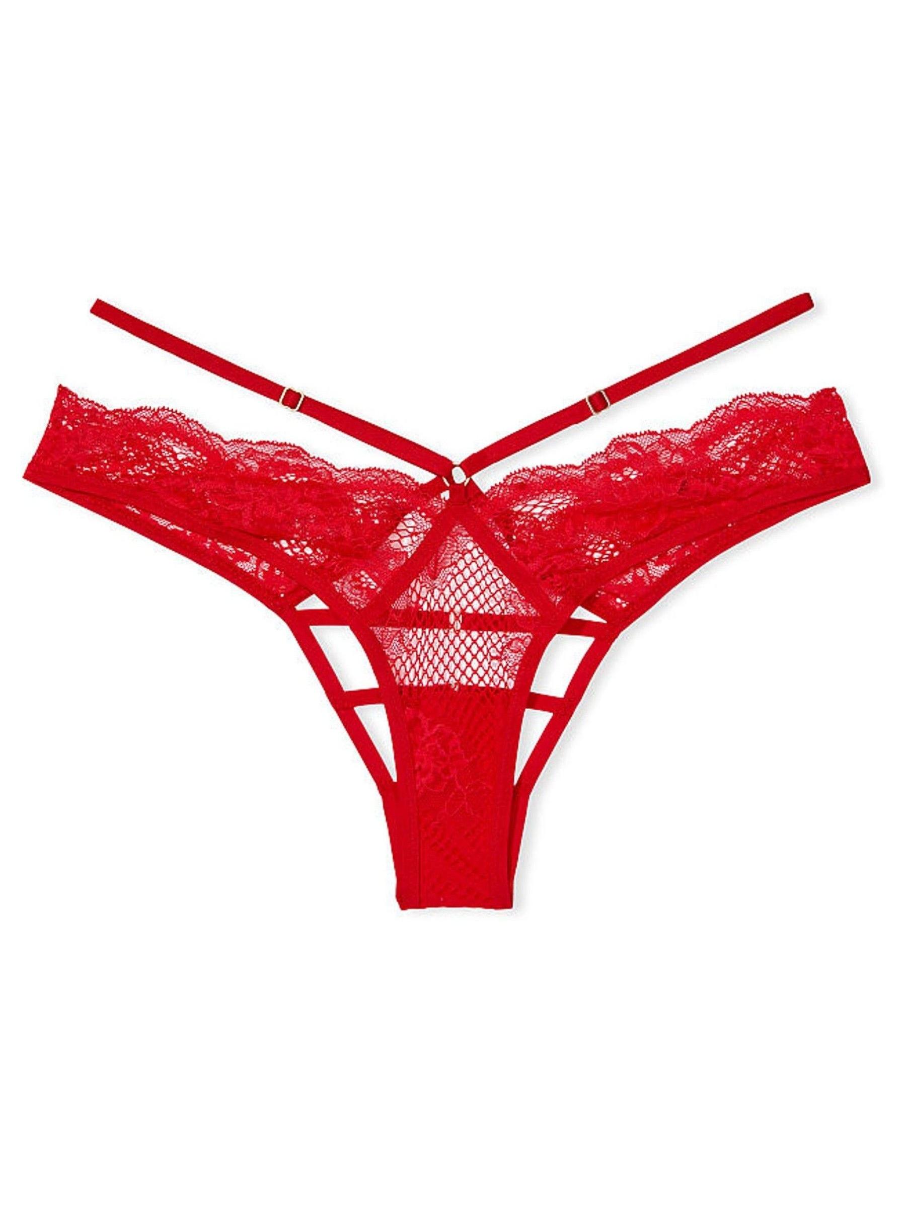 Lipstick Red Lace Thong Knickers - Image 3 of 4