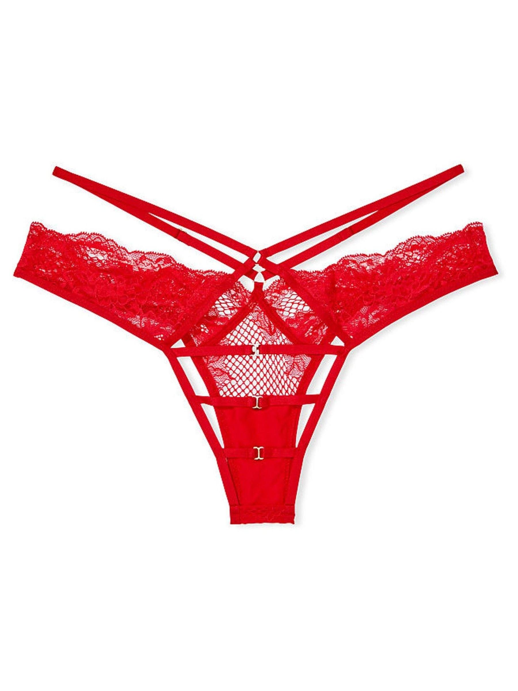 Lipstick Red Lace Thong Knickers - Image 4 of 4