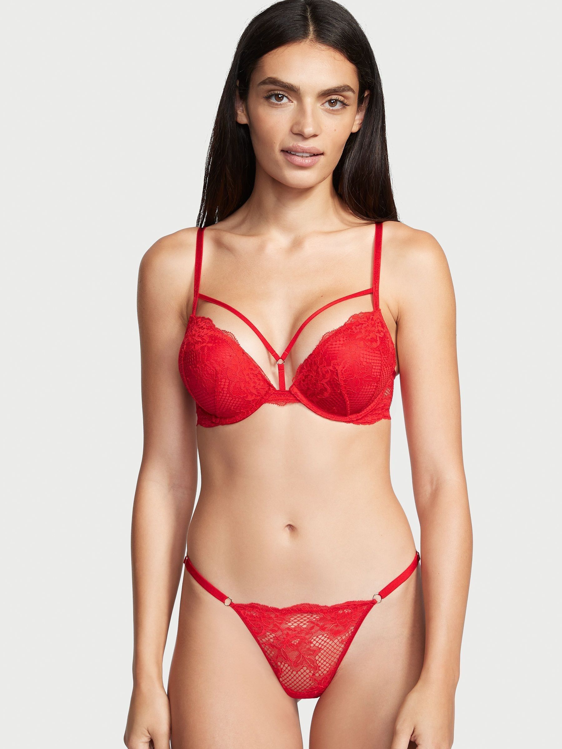 Lipstick Red G String Lace Thong Knickers - Image 1 of 3
