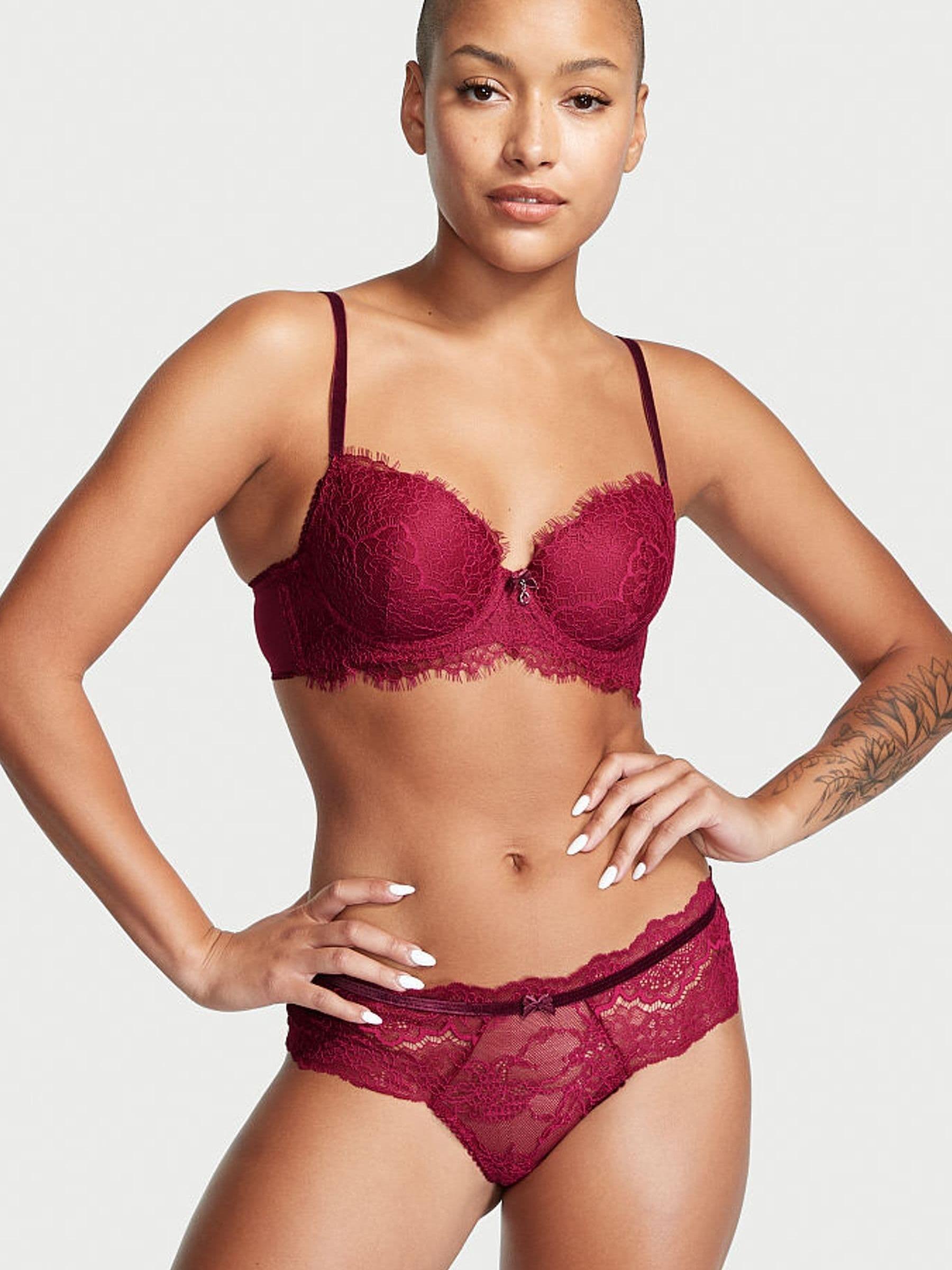Claret Red Lace Lightly Lined Demi Bra - Image 1 of 2