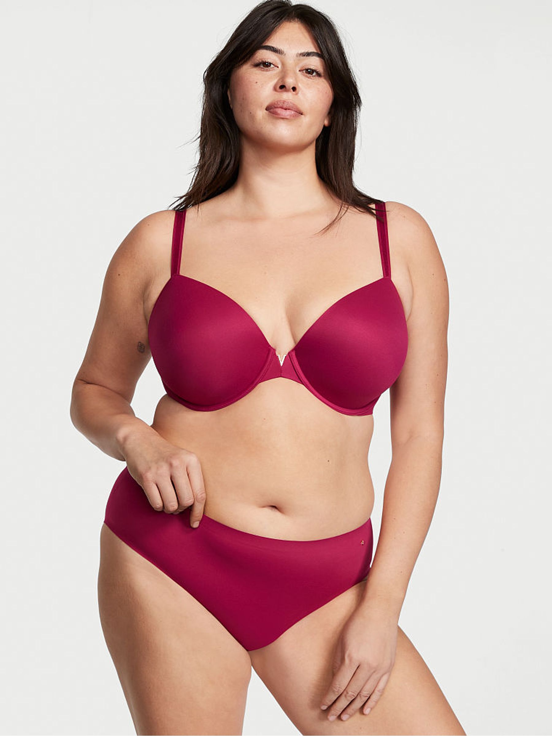 Claret Red Smooth Lightly Lined Demi Braa - Image 3 of 4
