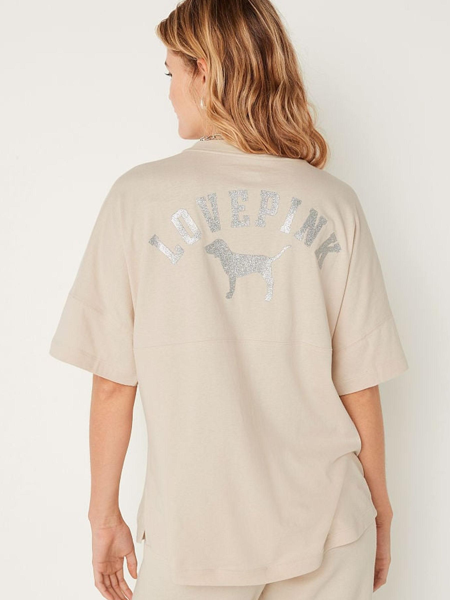 Vanilla Bean Cream Shine Oversized Short Sleeve T-Shirt - Image 2 of 5