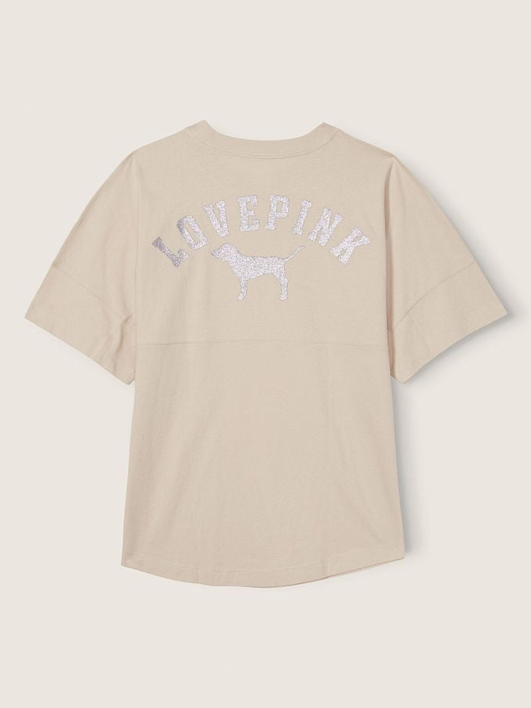 Vanilla Bean Cream Shine Oversized Short Sleeve T-Shirt - Image 5 of 5