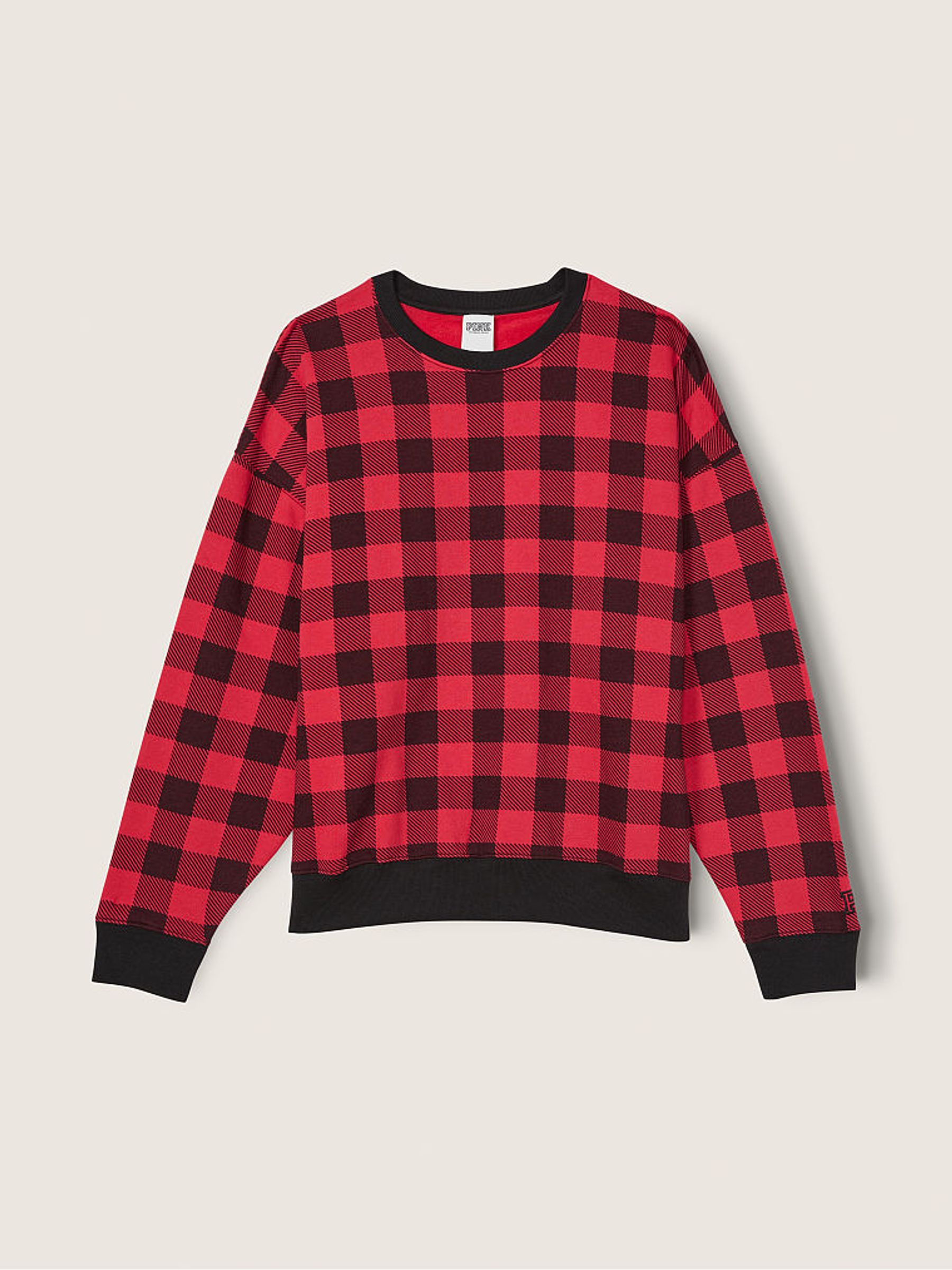 Red Pepper Plaid Fleece Long Sleeve Sweatshirt - Image 4 of 4 Red Pepper Plaid Fleece Long Sleeve Sweatshirt - Image 4 of 4