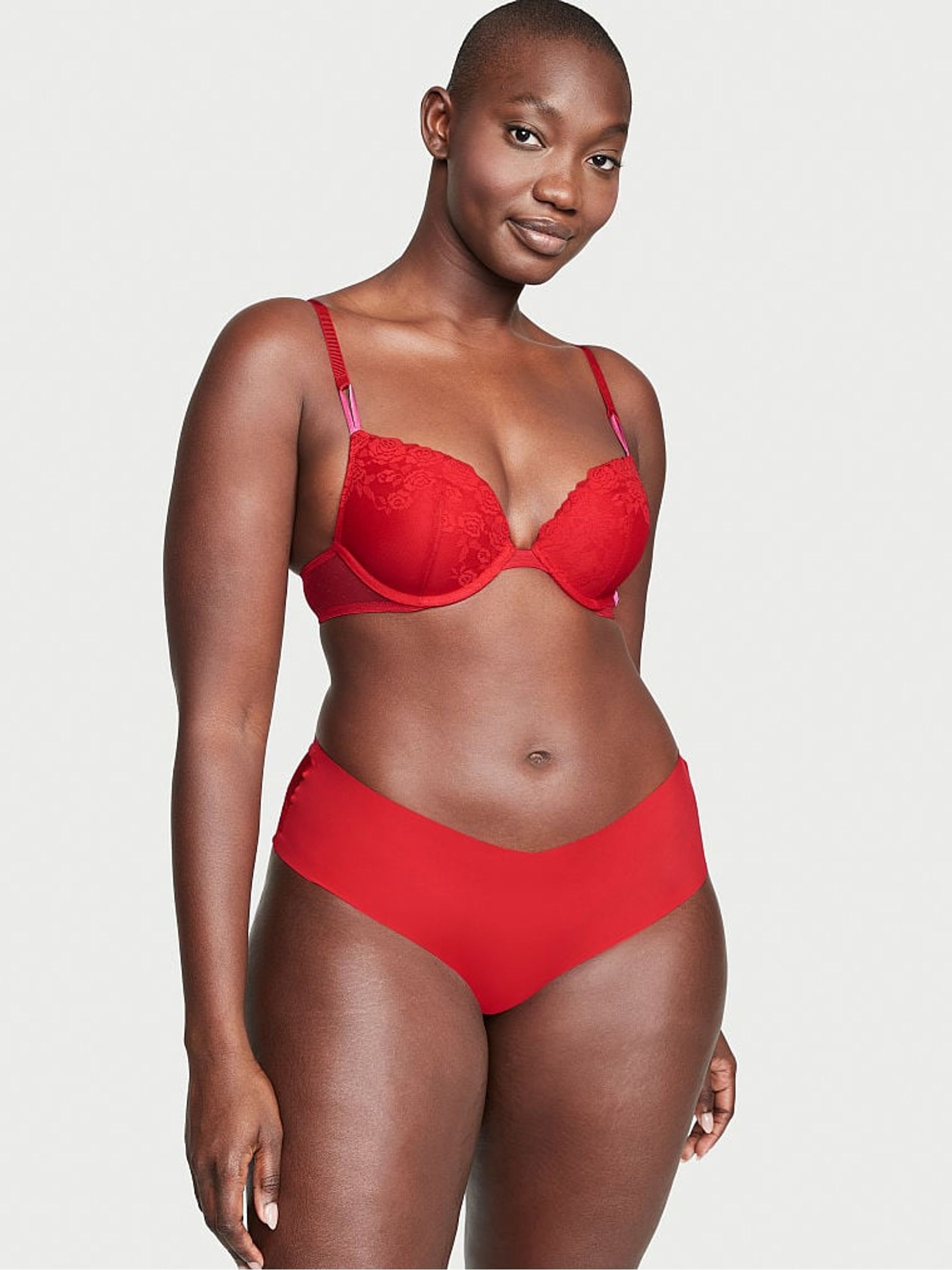 Lipstick Red Lace No Show Cheeky Knickers - Image 1 of 3