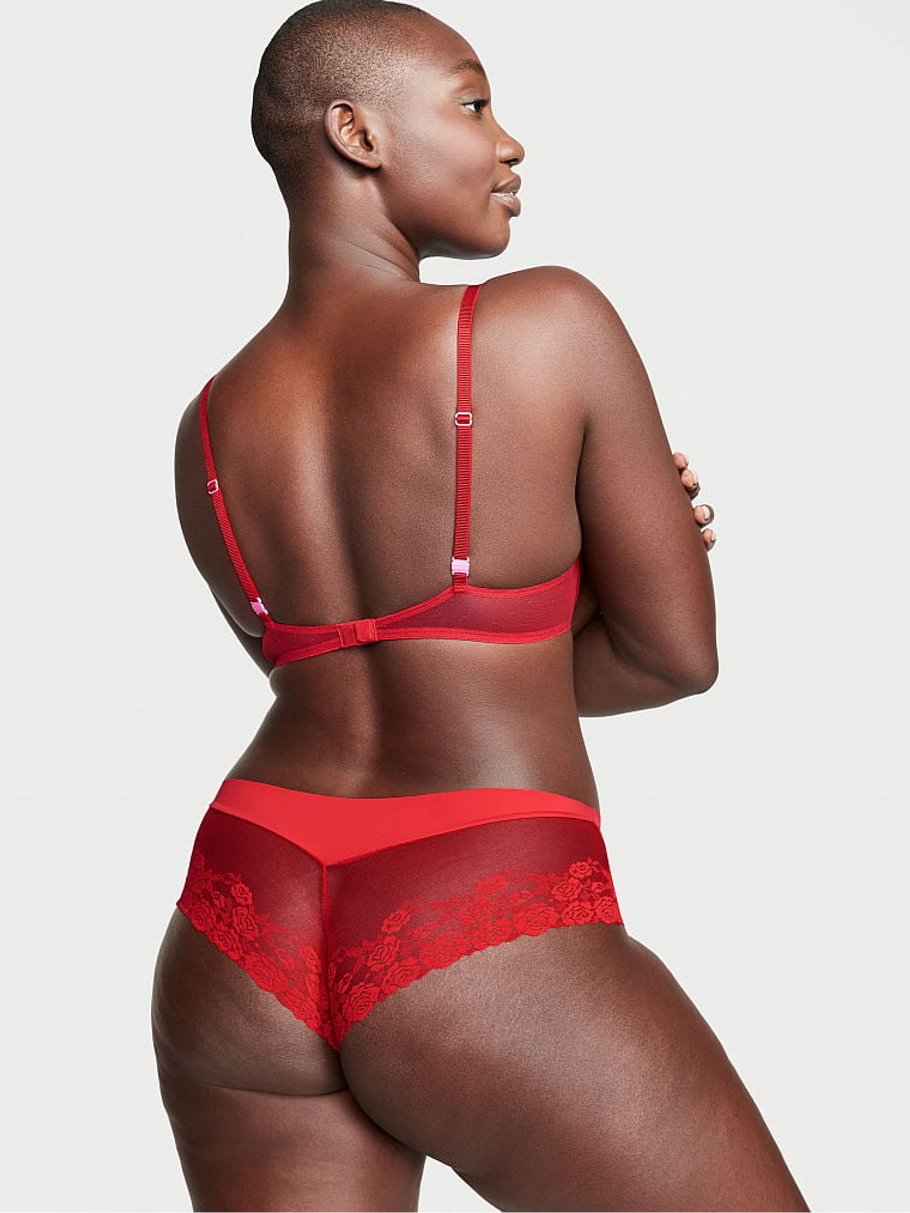 Lipstick Red Lace No Show Cheeky Knickers - Image 2 of 3