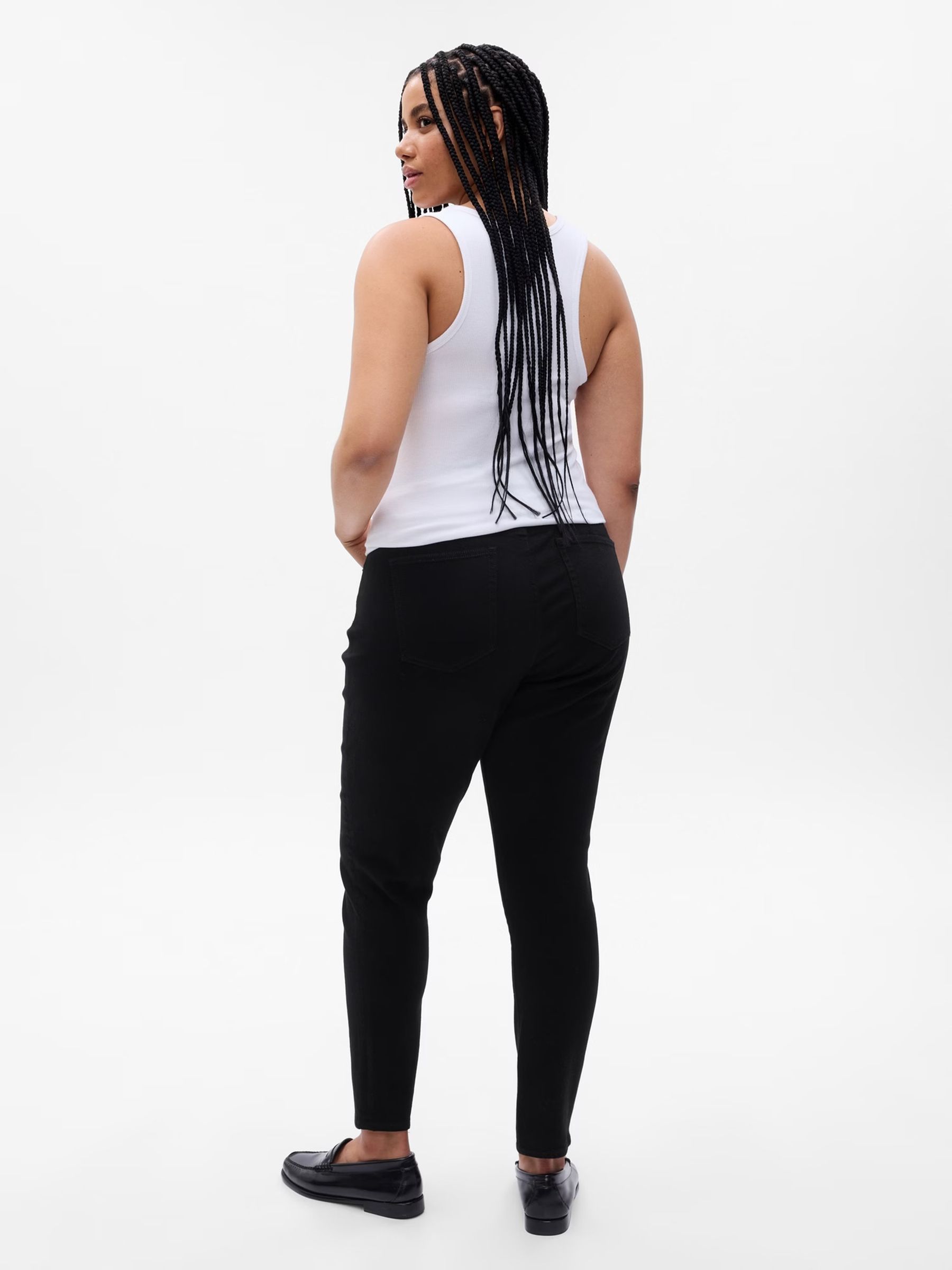 Black High Waisted Classic Stretch True Skinny Jeans - Image 2 of 6
