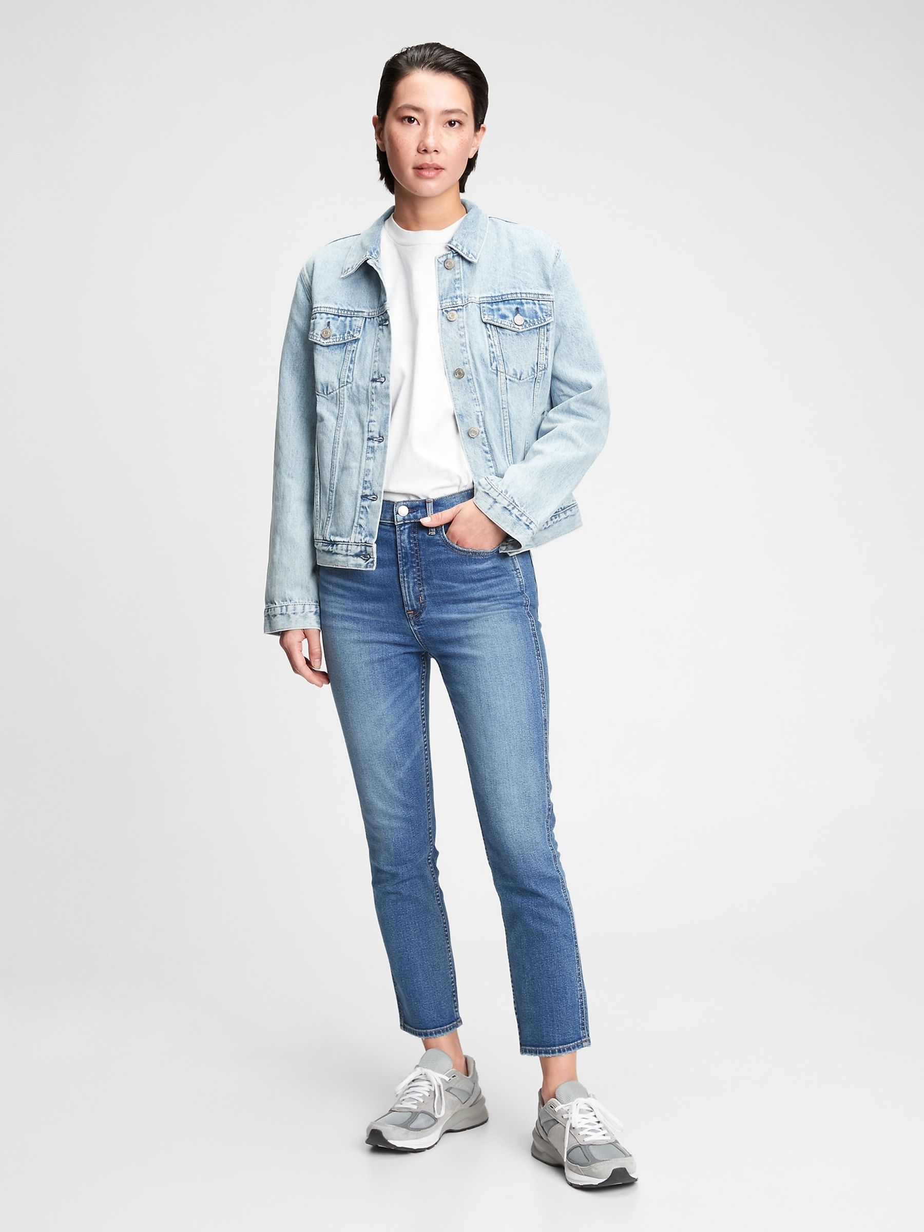 Mid Blue High Waisted Ankle Length Vintage Slim Jeans - Image 8 of 9