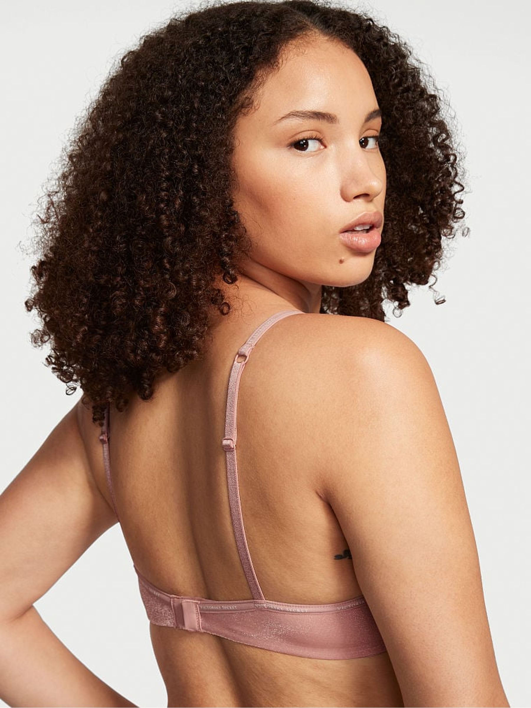 Demure Pink T Shirt Logo Strap Bra - Image 2 of 3