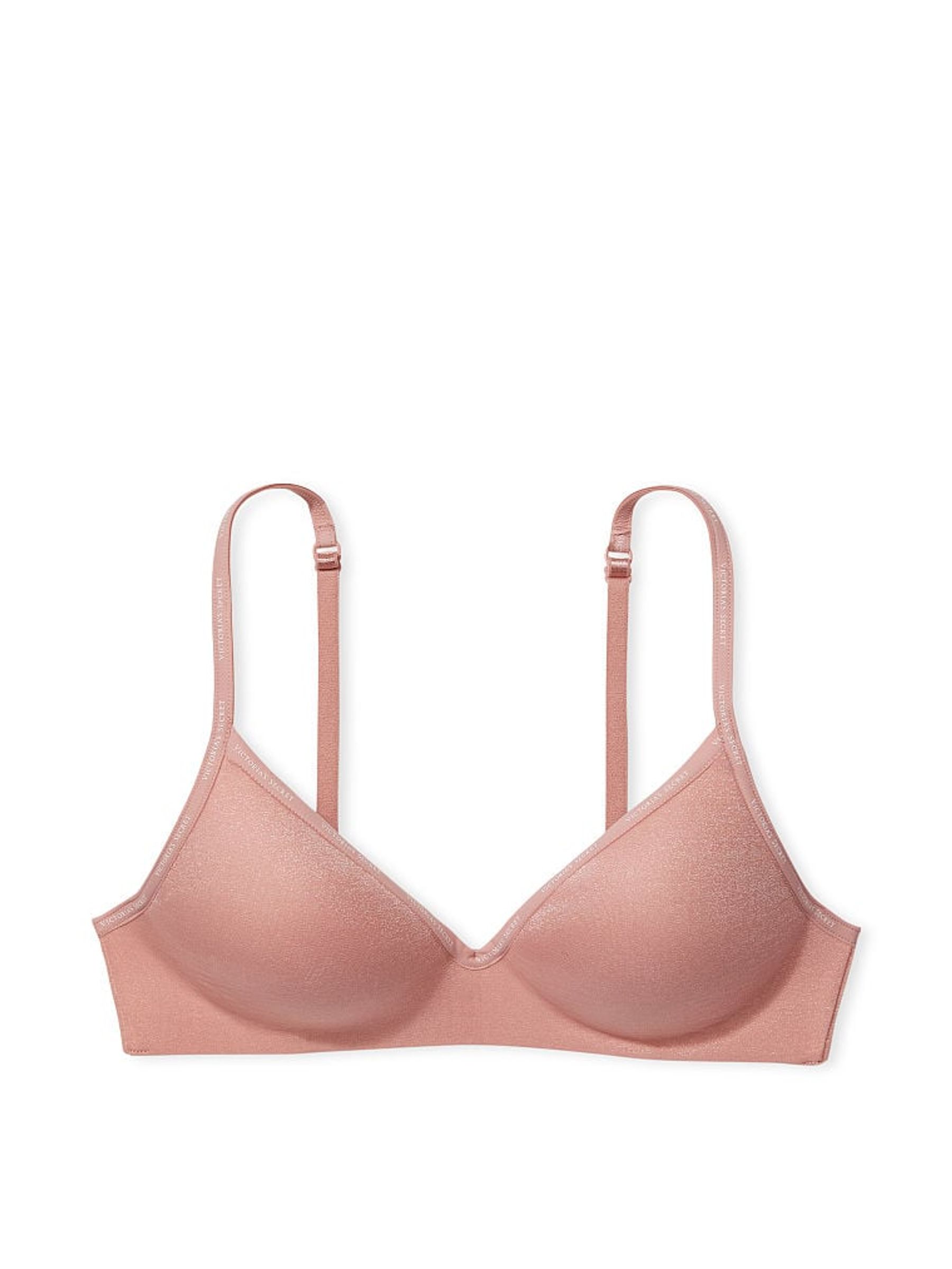 Demure Pink T Shirt Logo Strap Bra - Image 3 of 3