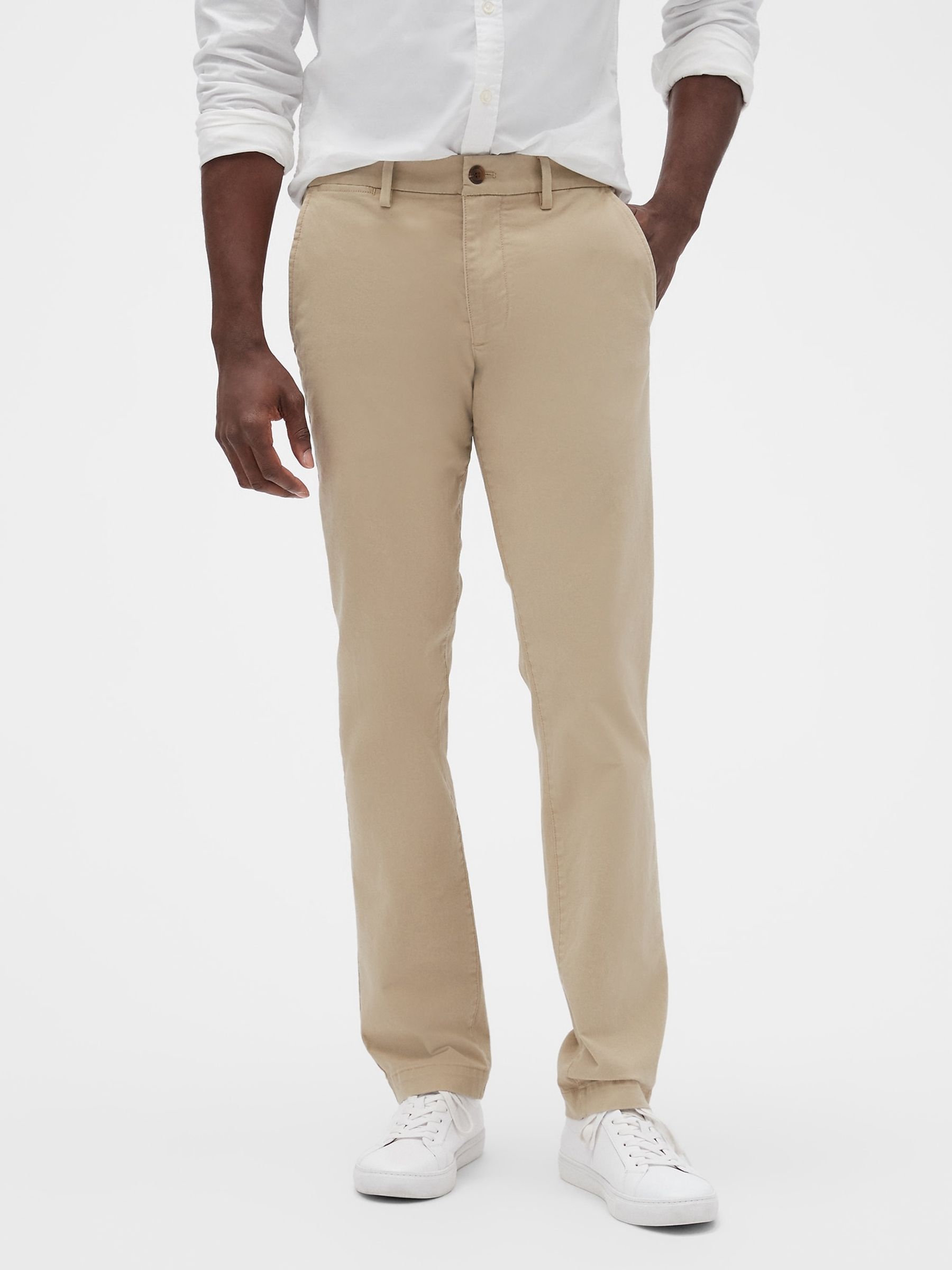 Beige Slim Fit Stretch Essential Chino Trousers - Image 15 of 15
