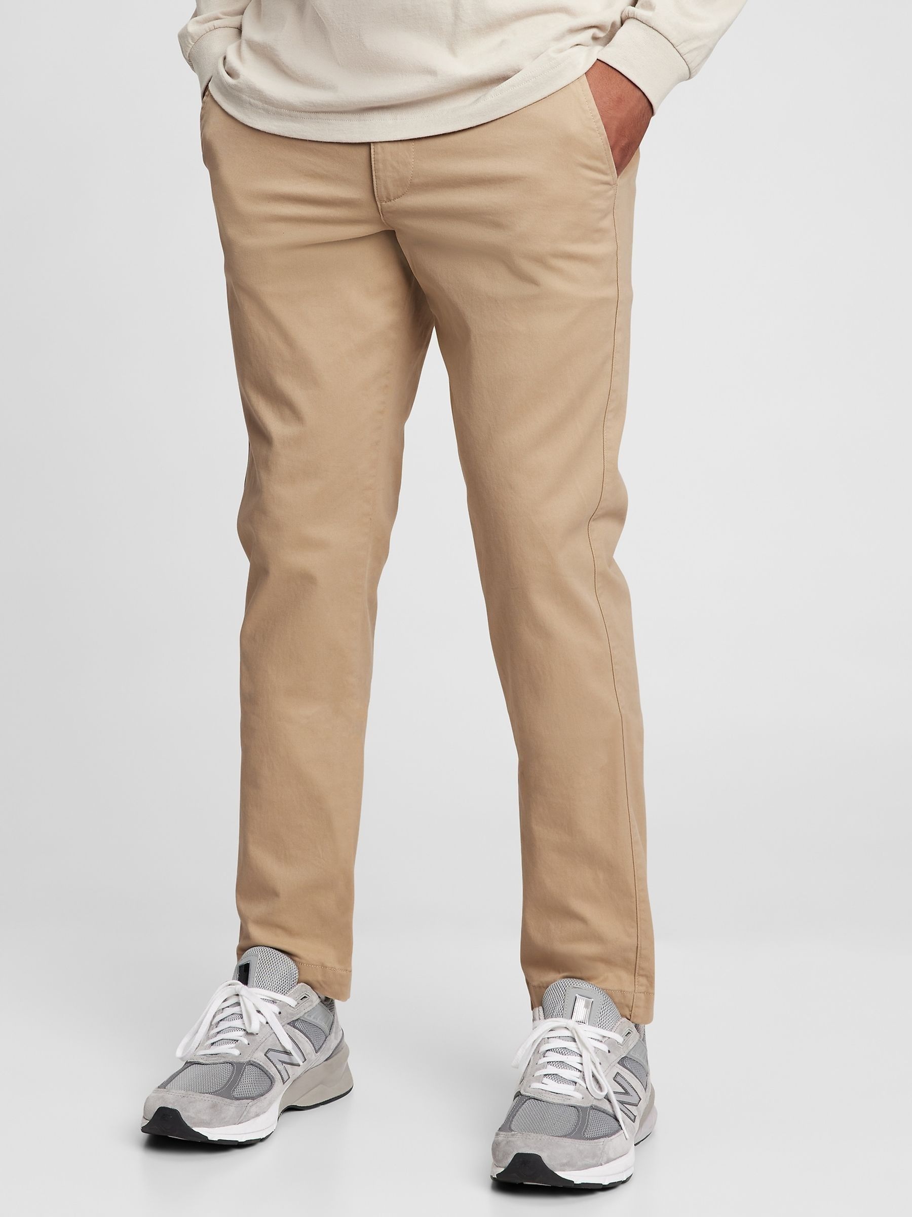 Beige Slim Fit Stretch Essential Chino Trousers - Image 2 of 7