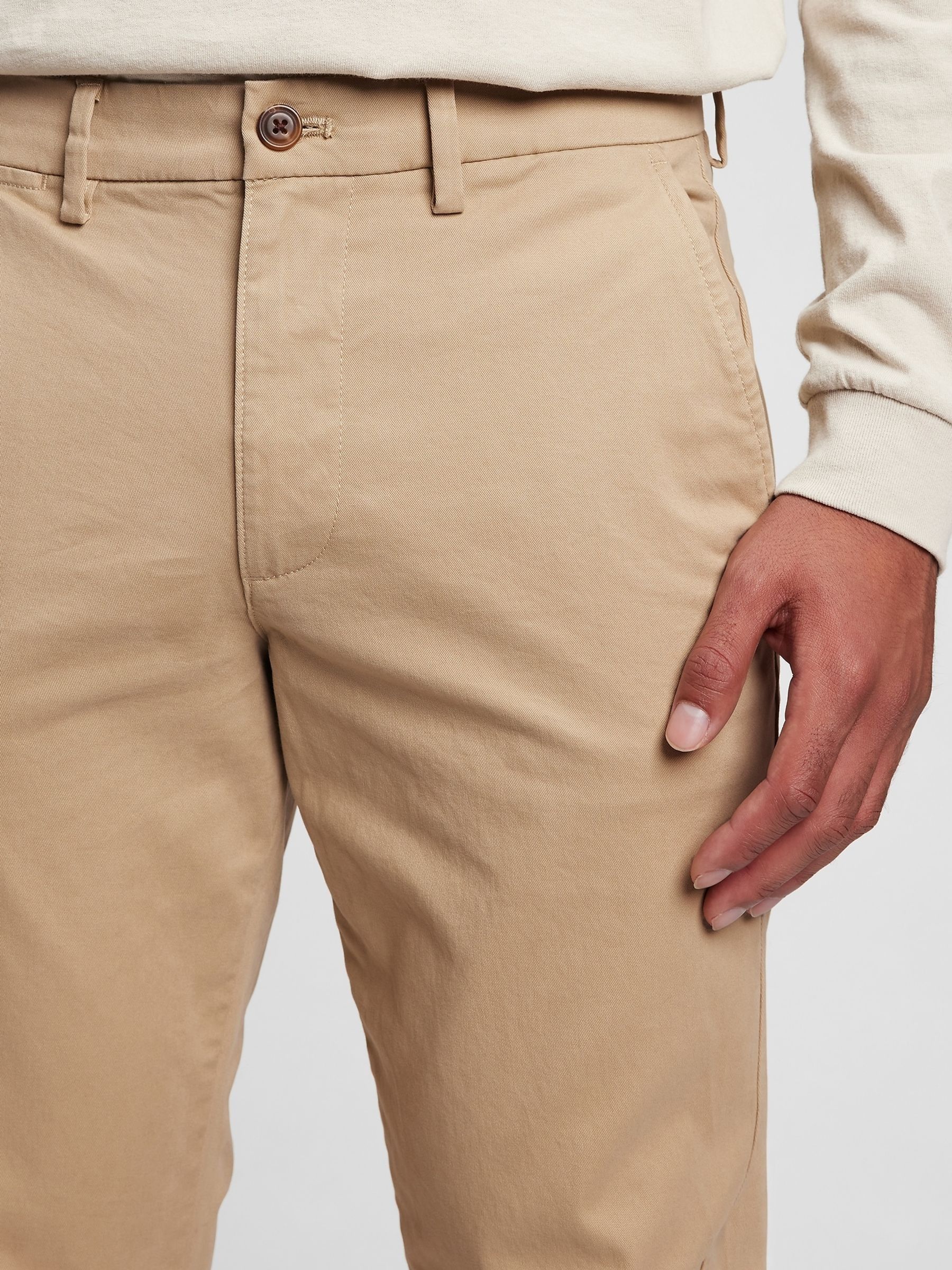Beige Slim Fit Stretch Essential Chino Trousers - Image 5 of 7
