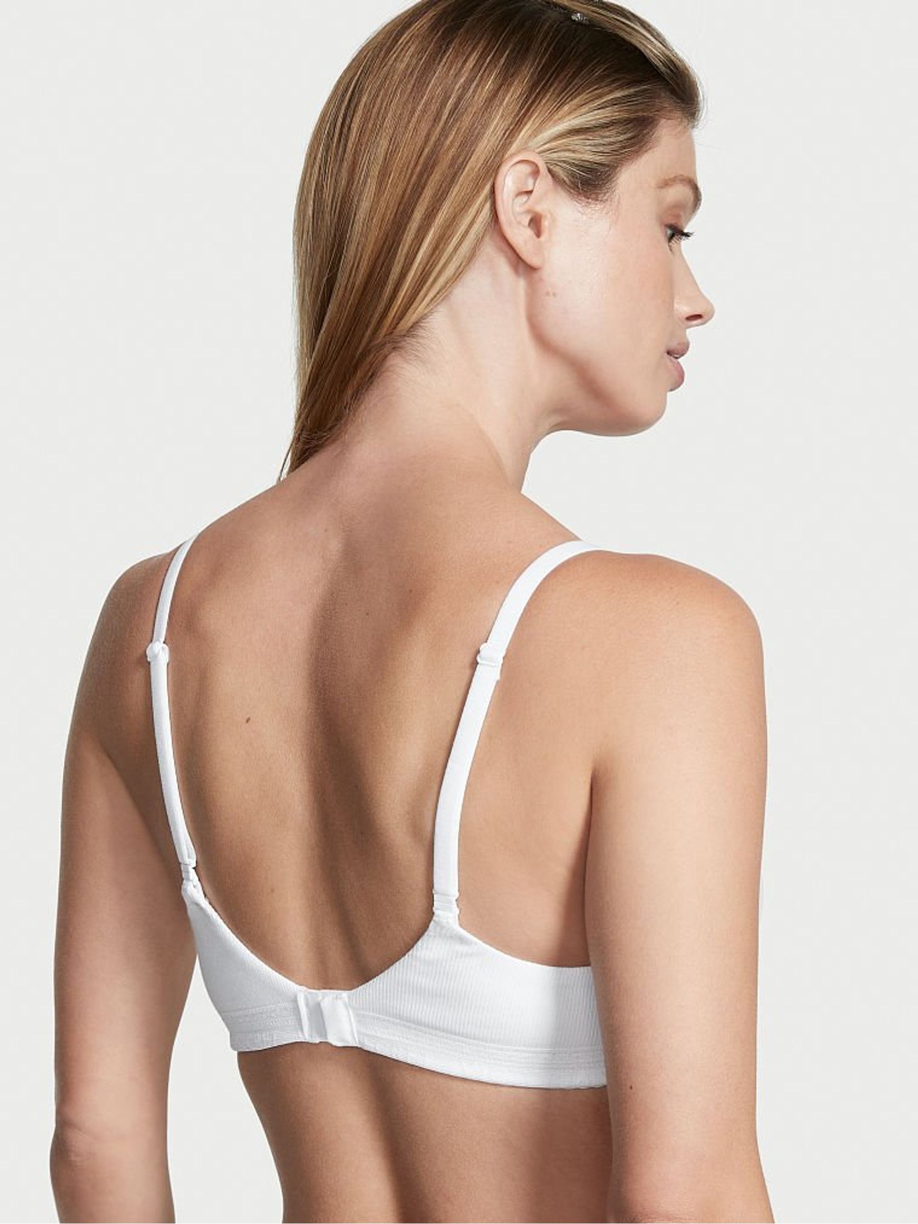 White Lace Trim Full Cup Push Up T-Shirt Bra - Image 2 of 4