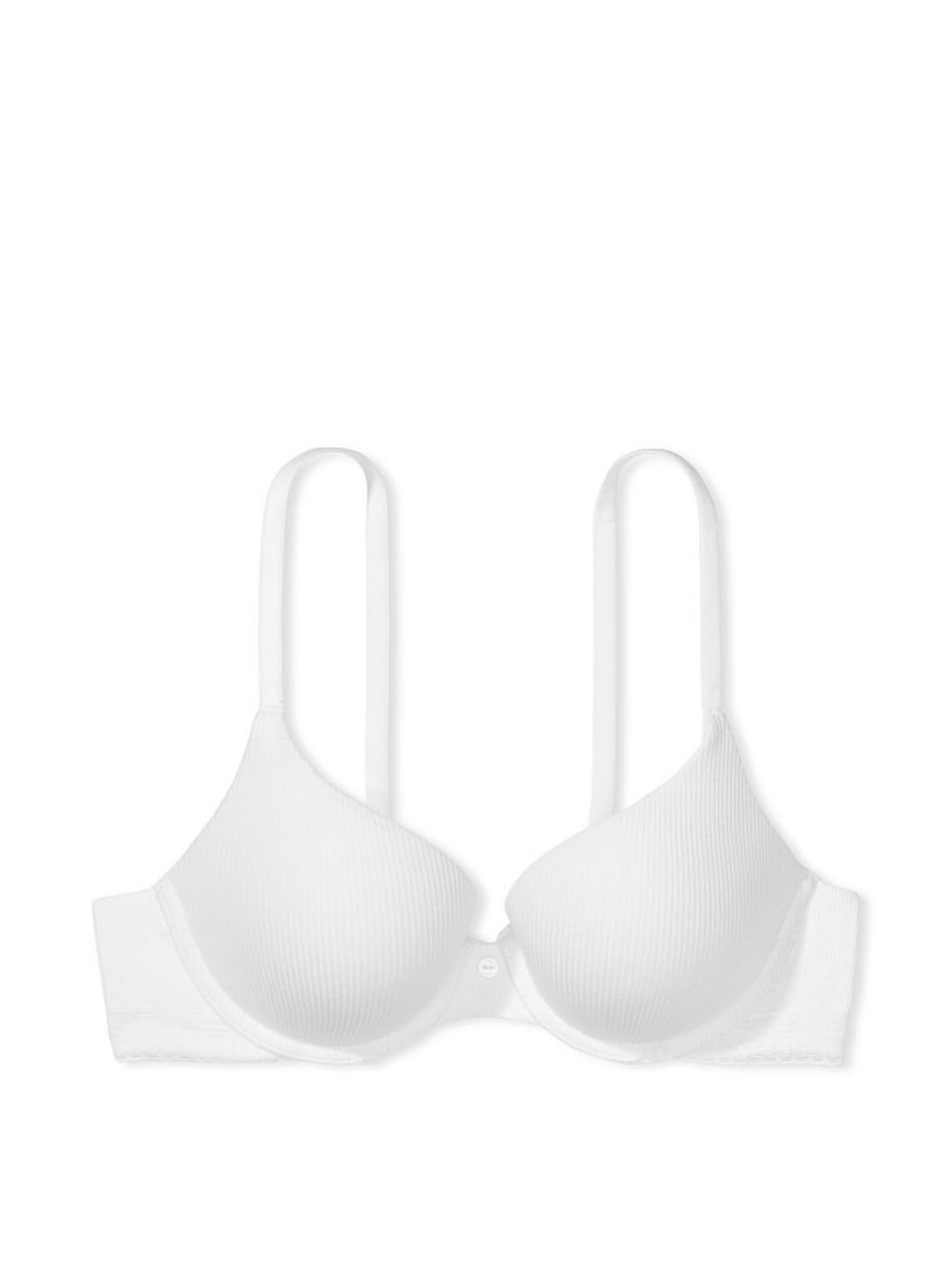 White Lace Trim Full Cup Push Up T-Shirt Bra - Image 3 of 4