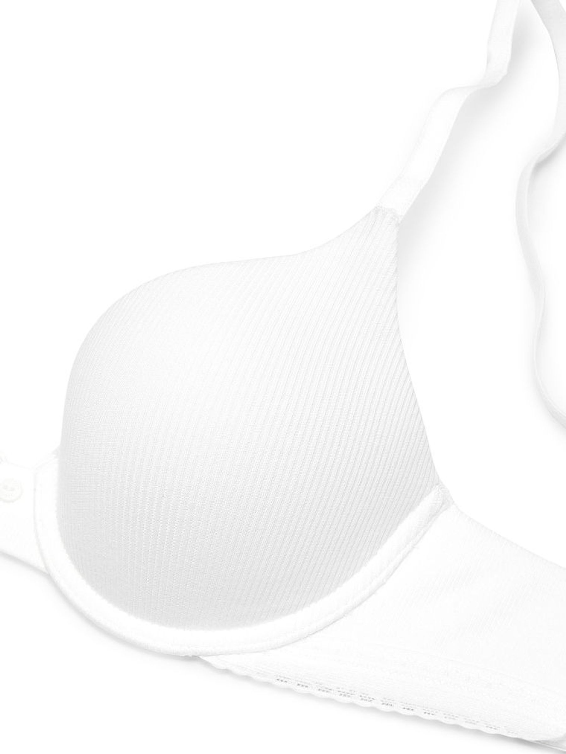 White Lace Trim Full Cup Push Up T-Shirt Bra - Image 4 of 4
