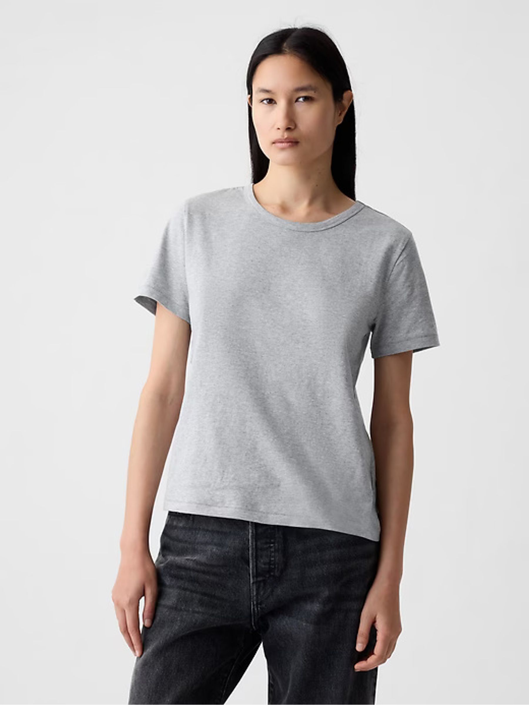 Light Grey Vintage Crew Neck Short Sleeve T-Shirt - Image 4 of 7