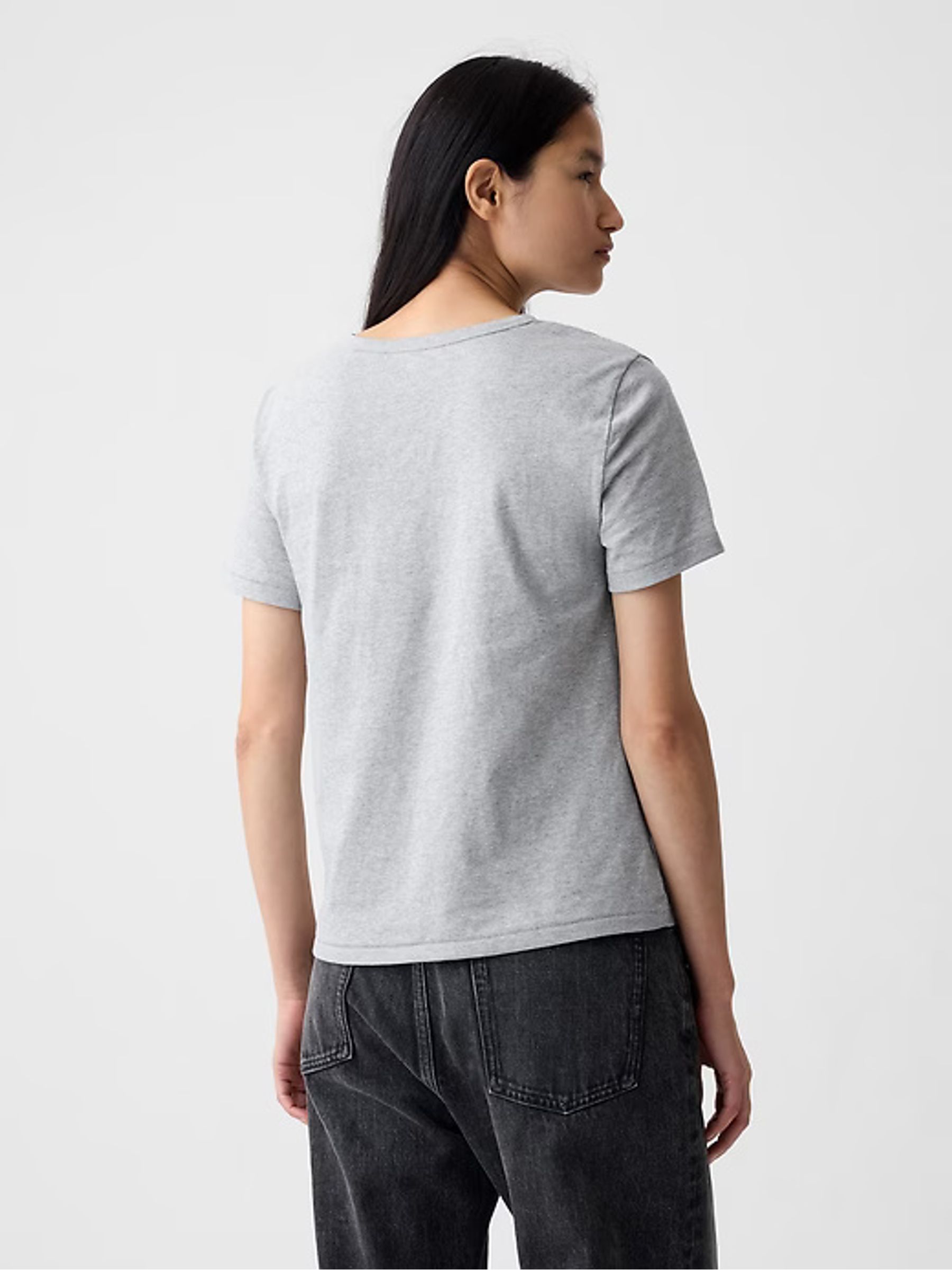 Light Grey Vintage Crew Neck Short Sleeve T-Shirt - Image 5 of 7