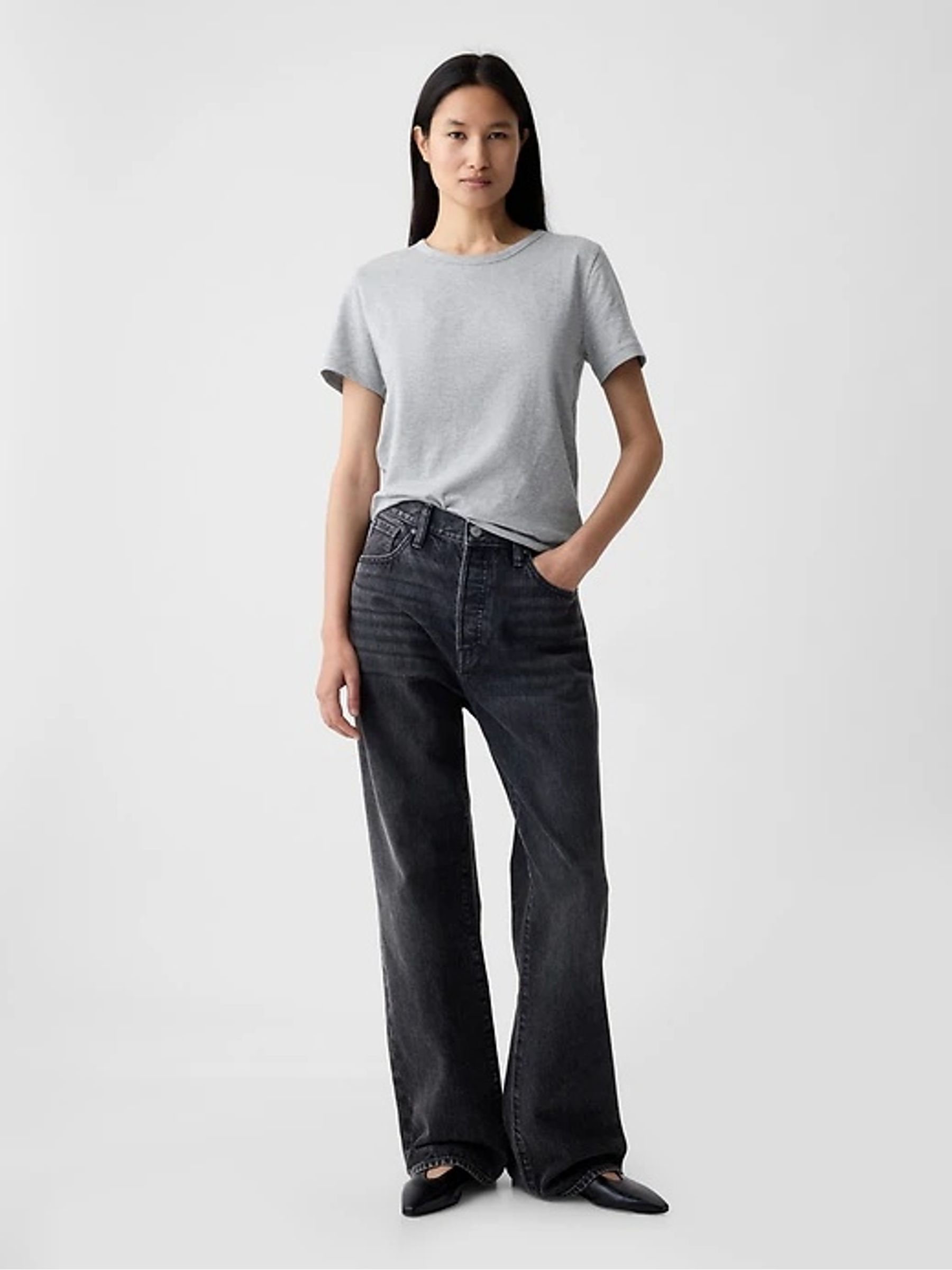Light Grey Vintage Crew Neck Short Sleeve T-Shirt - Image 6 of 7