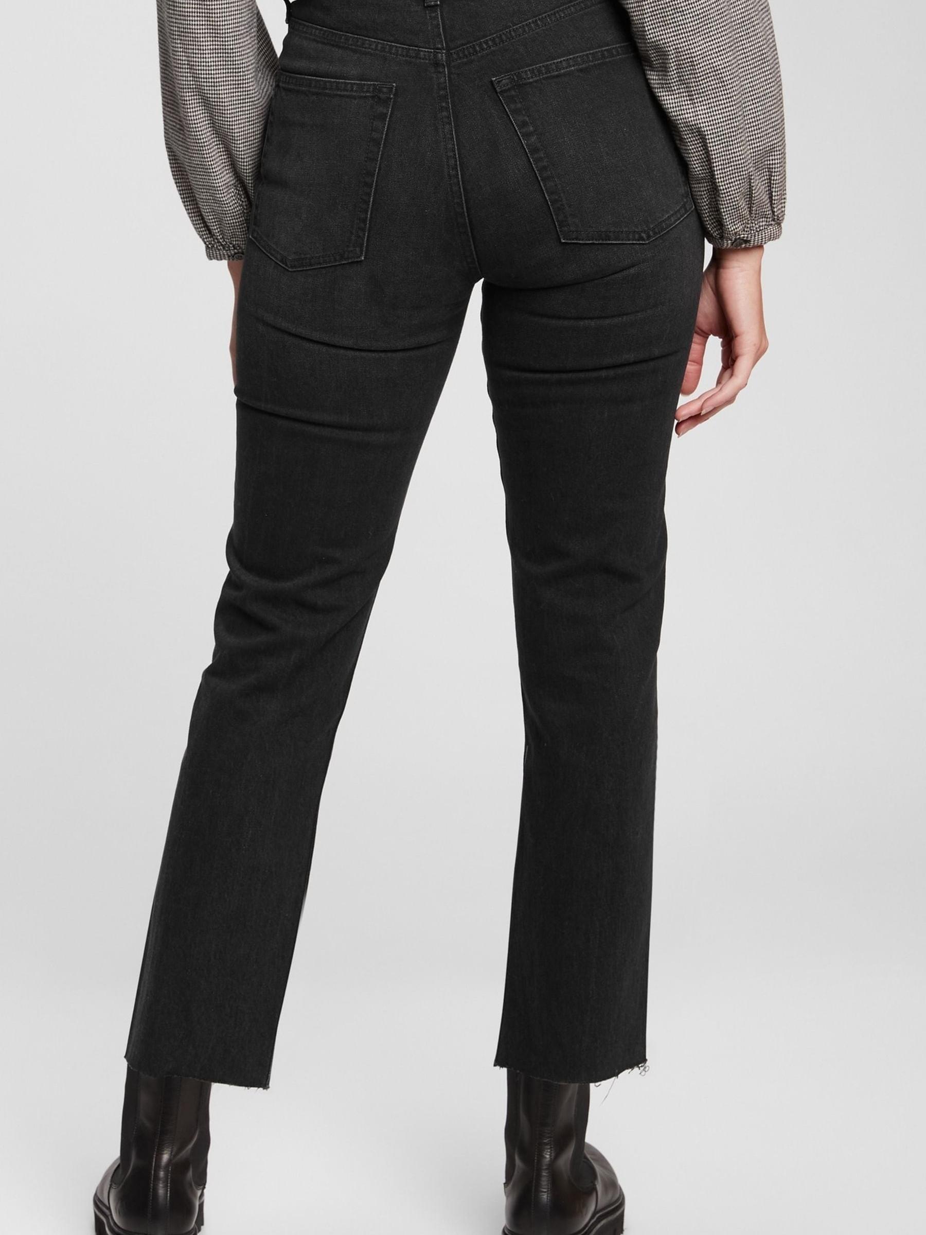 Black High Waisted Straight Leg Jeans - Image 2 of 6