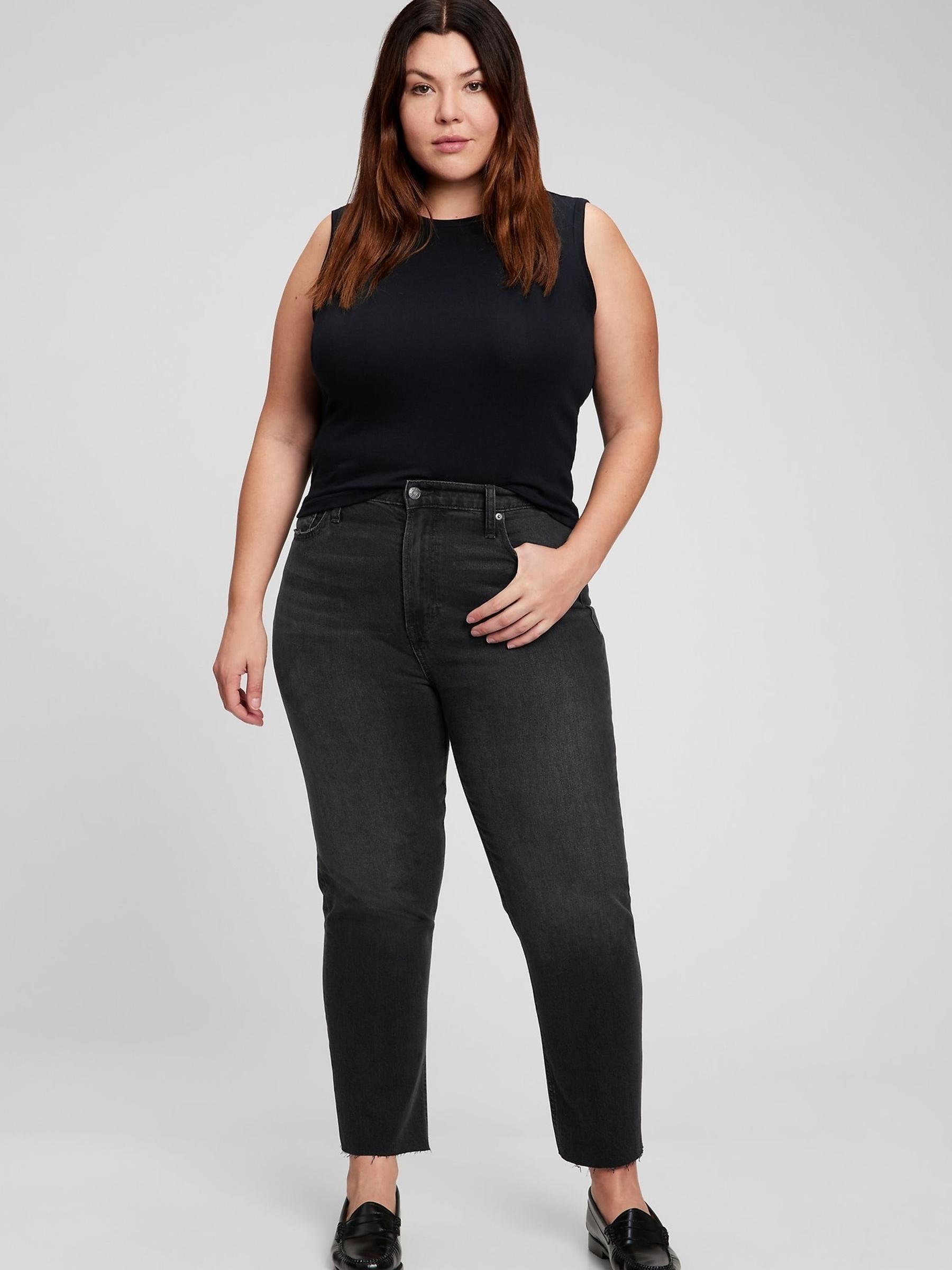 Black High Waisted Straight Leg Jeans - Image 4 of 6