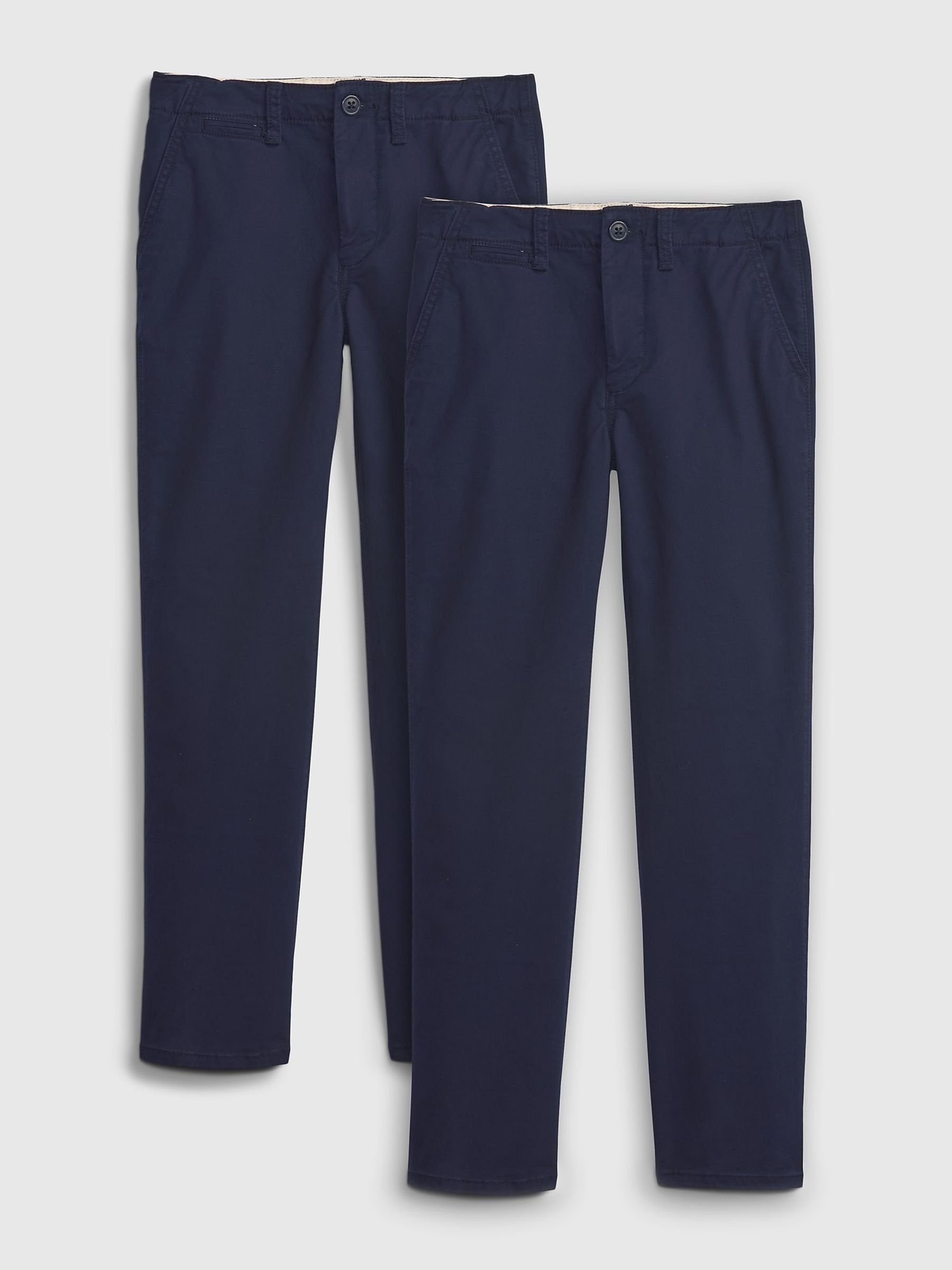 Navy Blue Straight Leg Chinos 2-Pack - Image 2 of 5