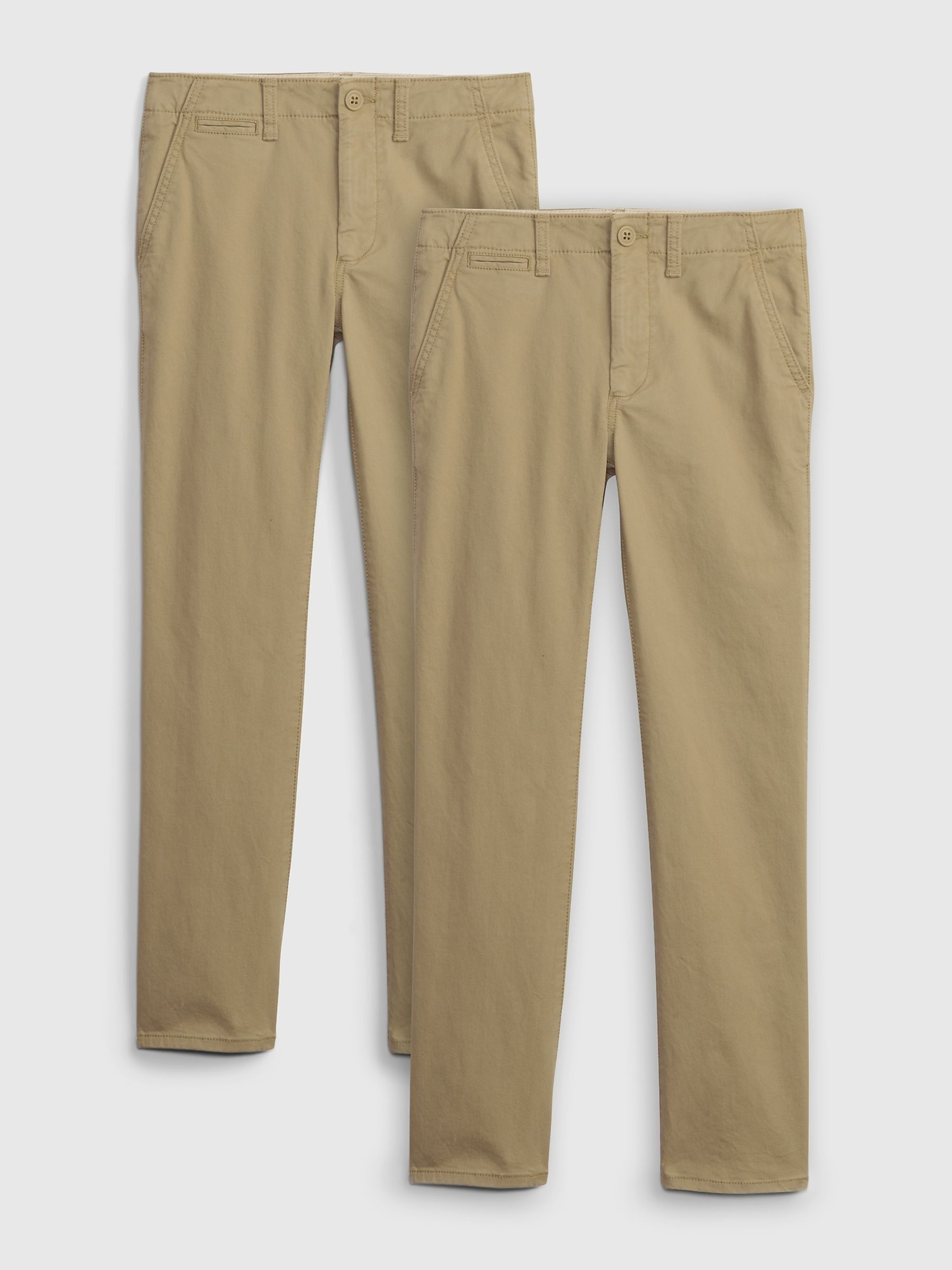 Beige Straight Leg Chinos 2-Pack - Image 2 of 3