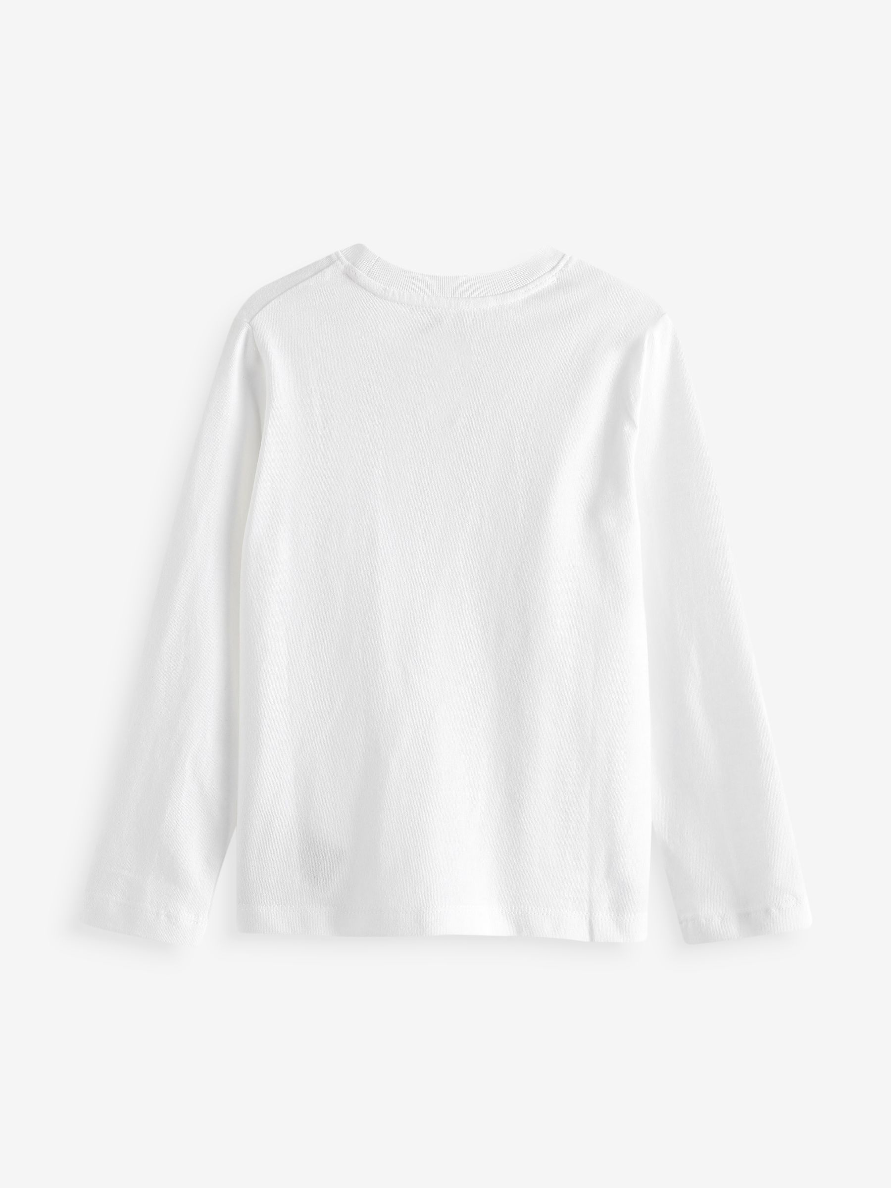 White Long Sleeve Crew Neck Pocket T-Shirt (12mths-5yrs) - Image 2 of 3