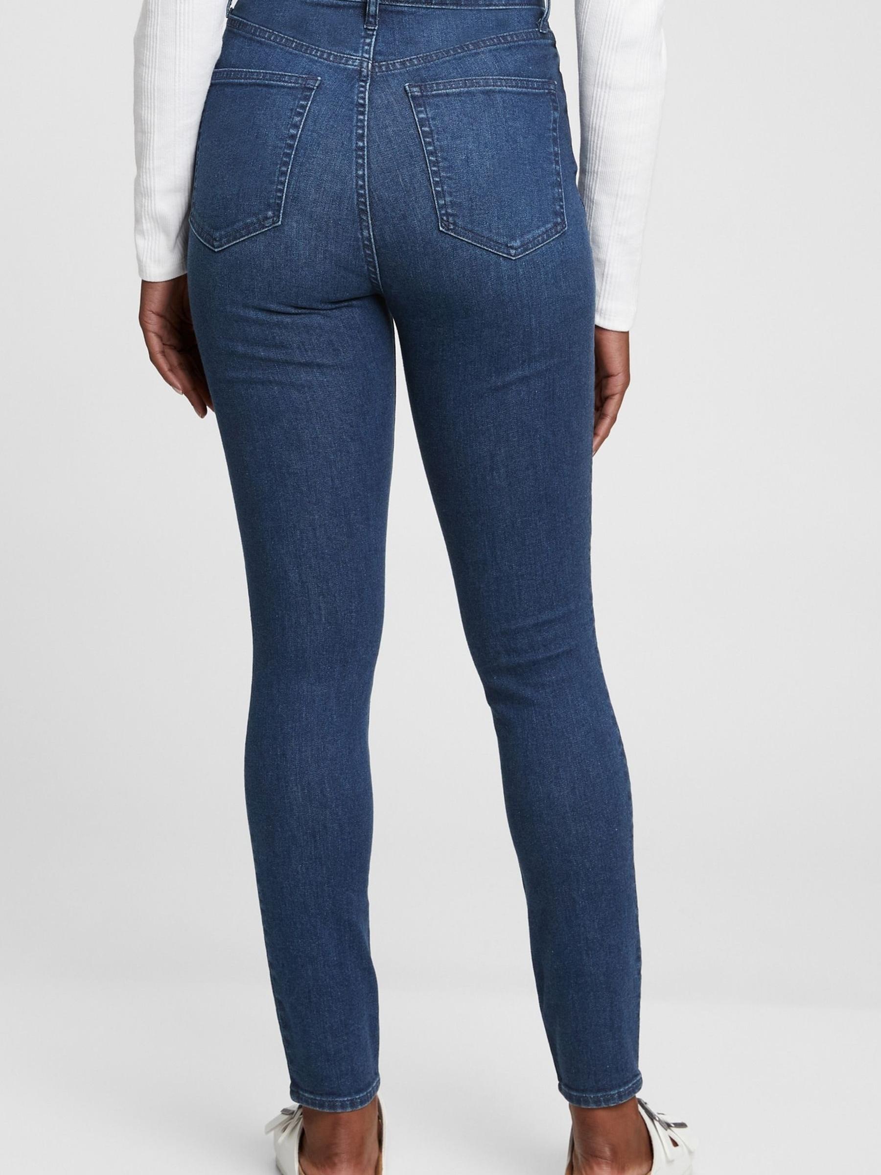 Dark Wash Blue High Waisted True Skinny Jeans - Image 2 of 3