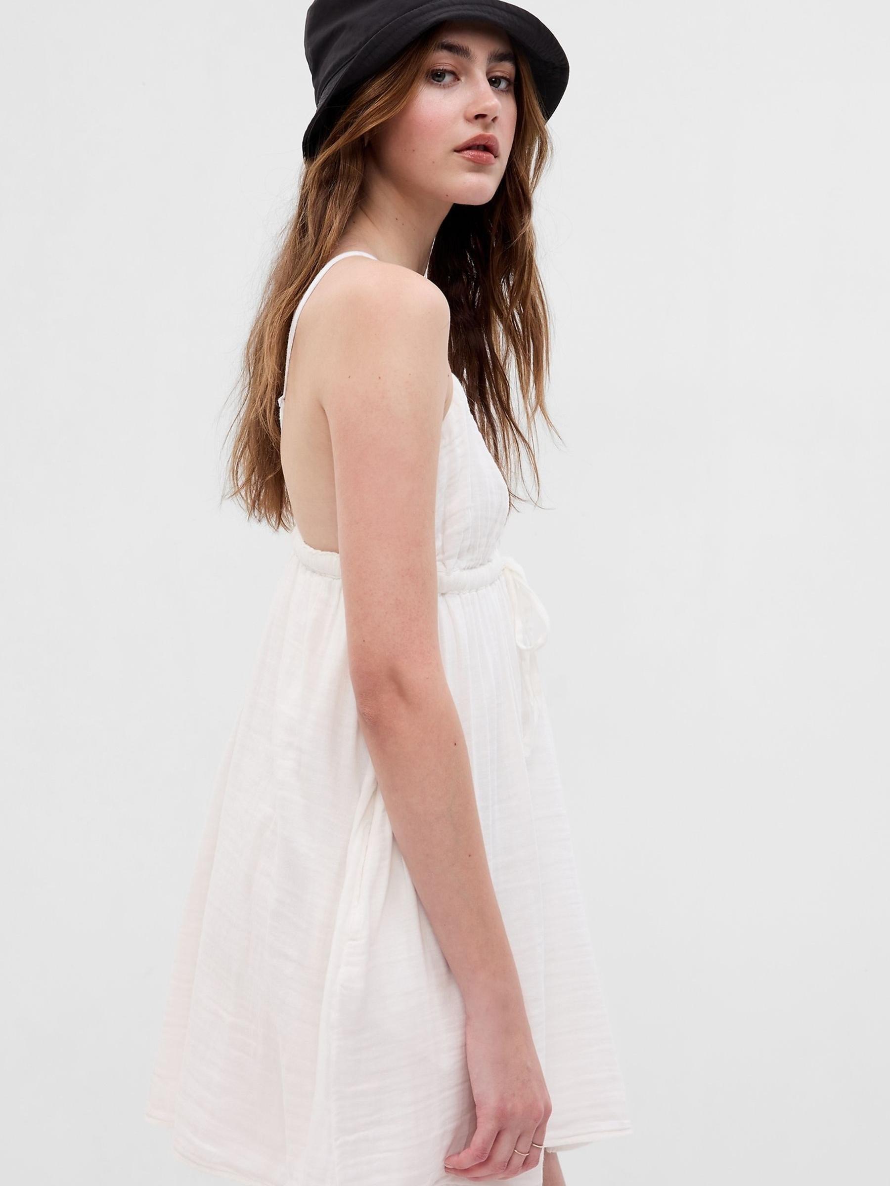 White Boho Strappy Mini Dress - Image 3 of 4