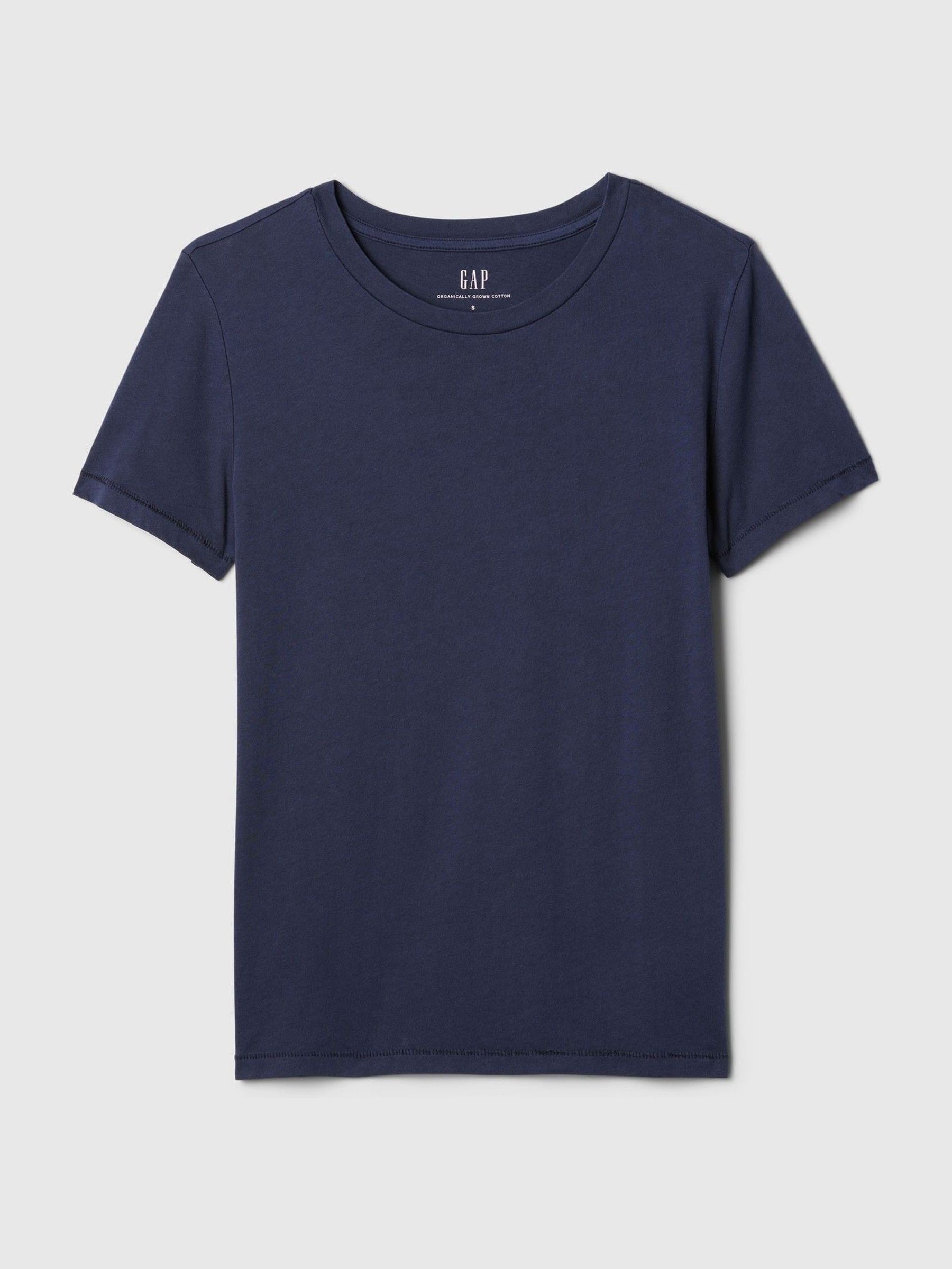 Navy Blue Crew Neck Vintage Short Sleeve T-Shirt - Image 4 of 4