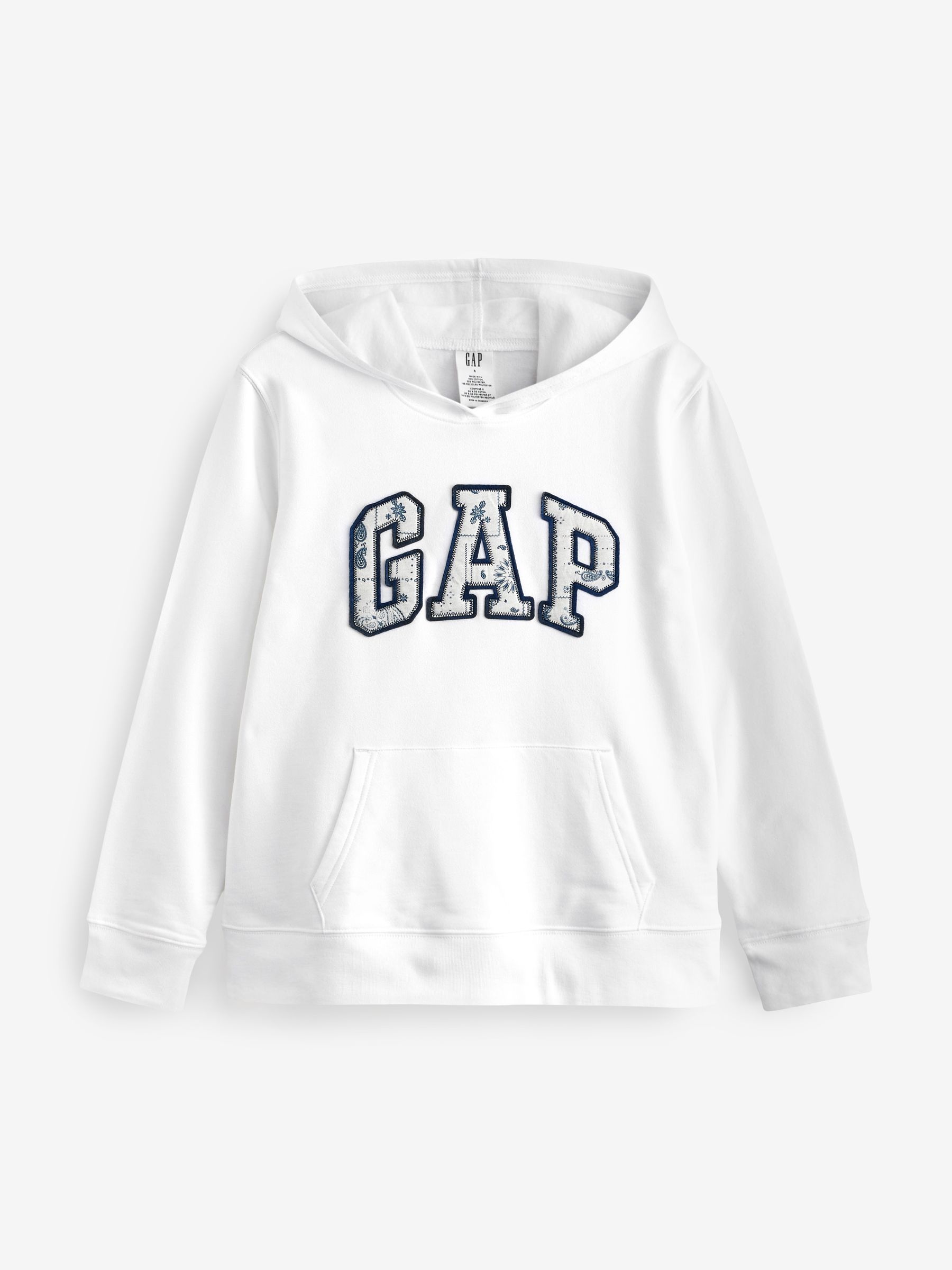 White and Navy Paisley Logo Hoodie - Image 5 of 5