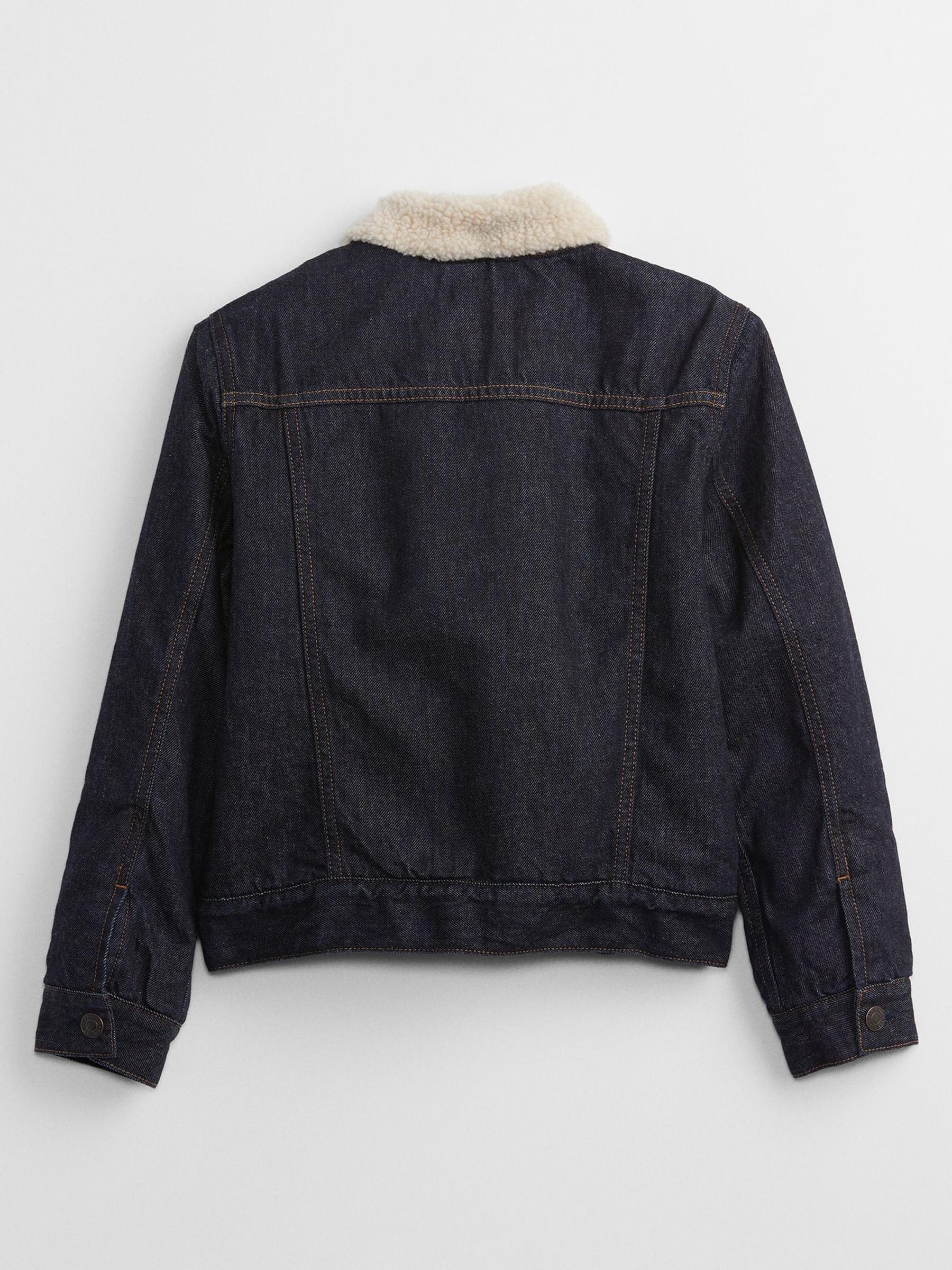 Dark Bluek Sherpa Icon Denim Jacket - Image 2 of 2