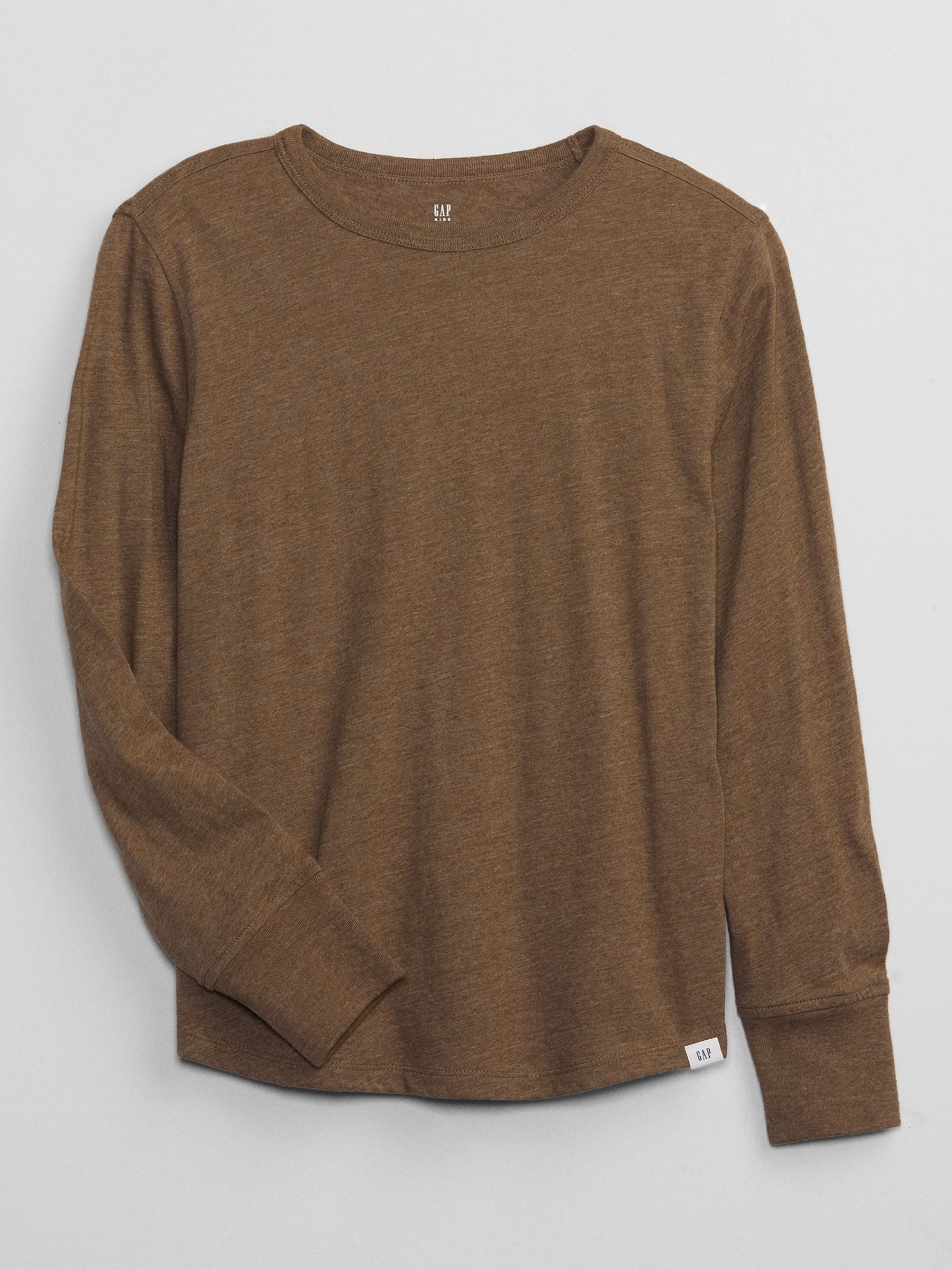 Brown Marled Crew Neck Long Sleeve T-Shirt - Image 1 of 1