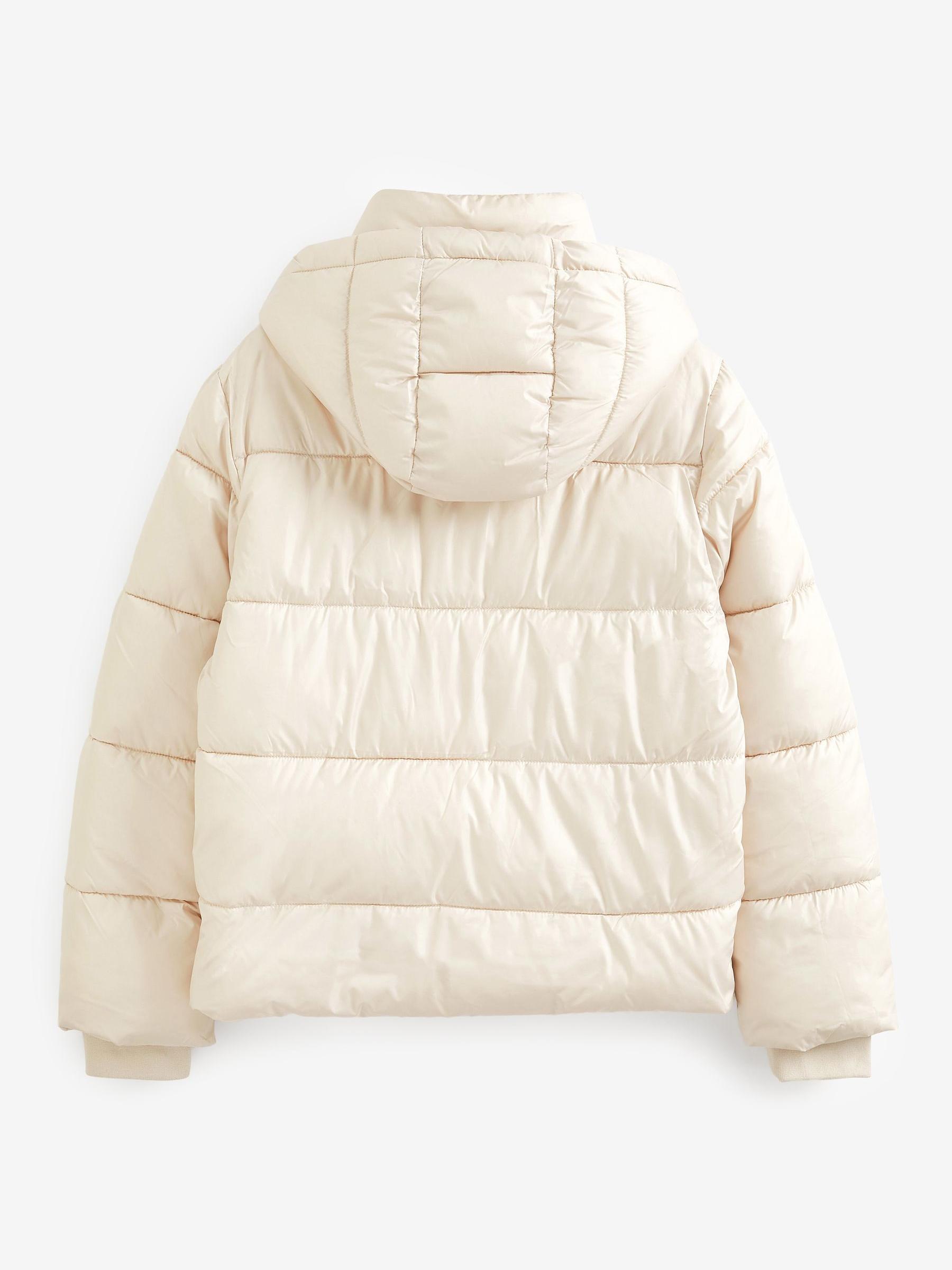 Neutral Hooded Puffer Coat - Image 2 of 4 Neutral Hooded Puffer Coat - Image 2 of 4