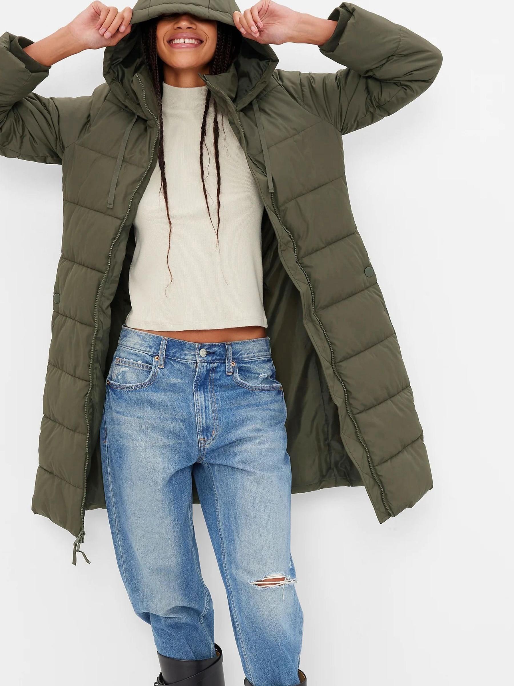 Green Long Puffer Coat - Image 1 of 1